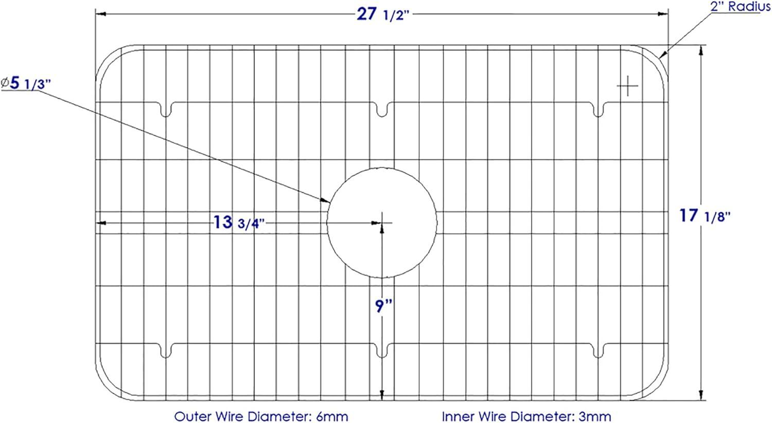 Solid Stainless Steel Kitchen Sink Grid with Plastic Feet