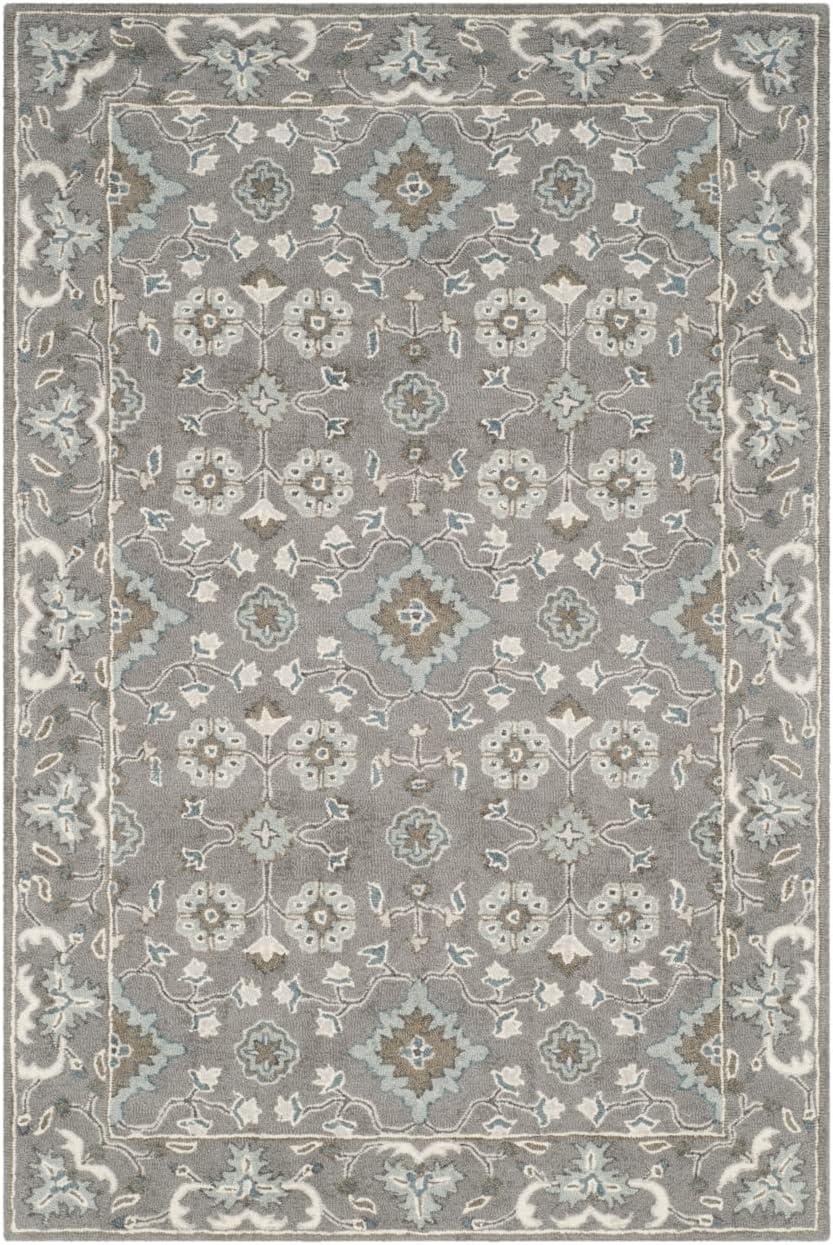 Blossom BLM218 Hand Tufted Area Rug - Grey - 5'x8' - Safavieh.