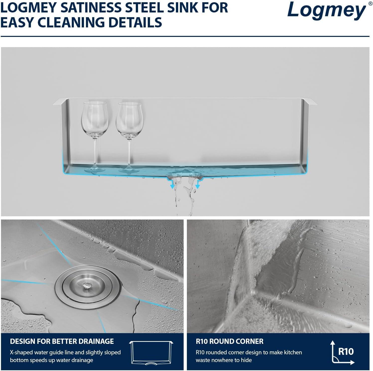 Sarlai 28'' L x 18" W Undermount Single Bowl Stainless Steel Kitchen Sink with Sink Grid and Basket Strainer SU2818R