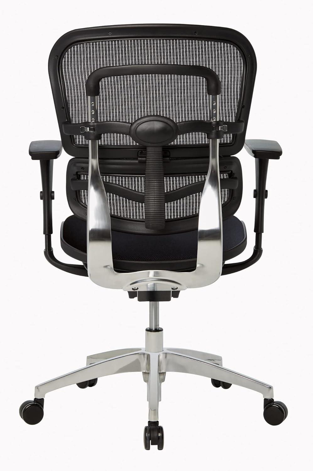 Black Mesh and Fabric Mid-Back Swivel Executive Chair