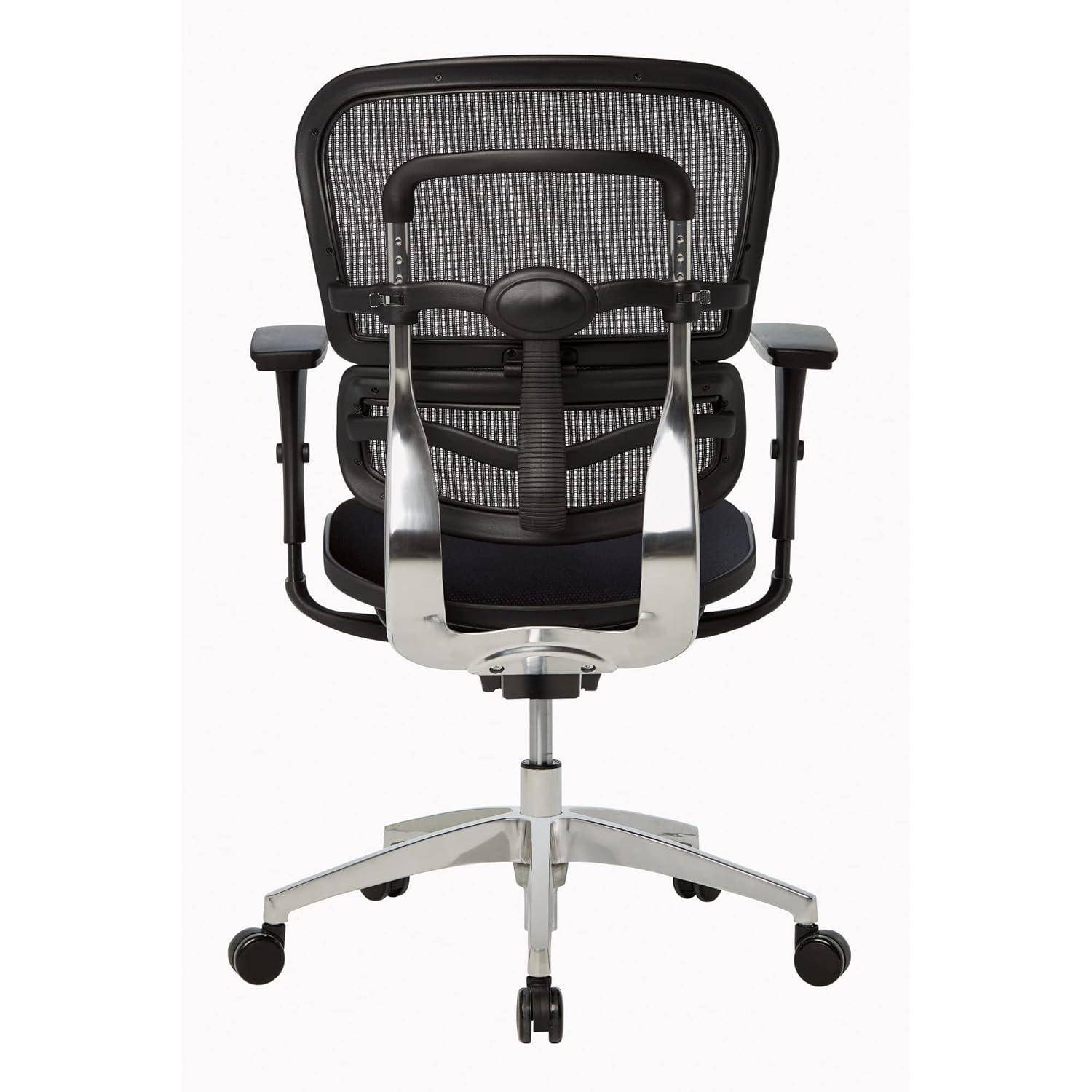 Black Mesh and Fabric Mid-Back Swivel Executive Chair