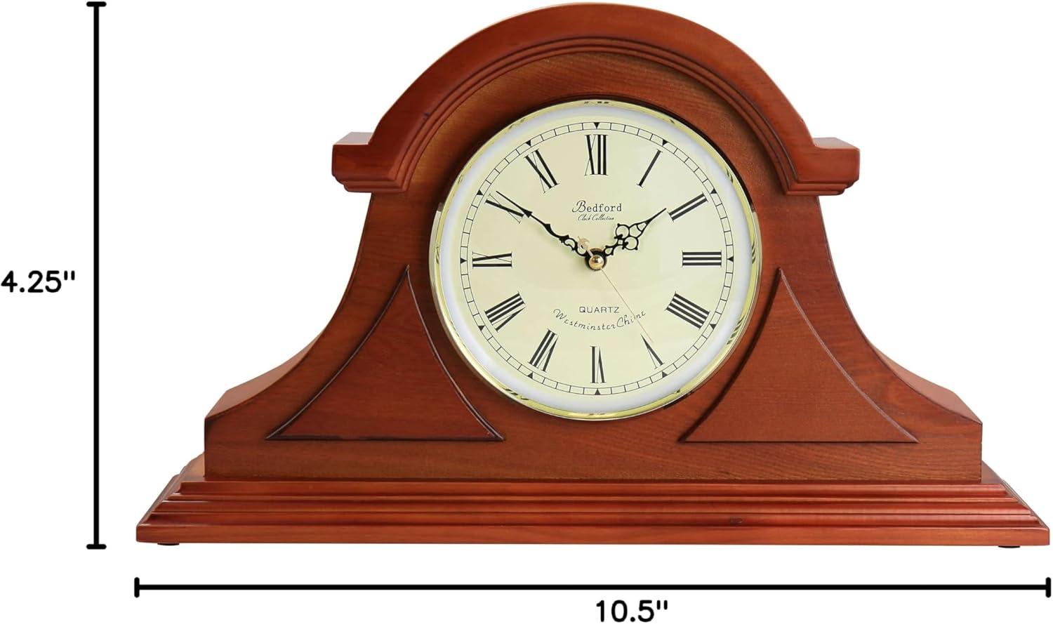 Mahogany Cherry Oak Mantel Clock with Roman Numerals