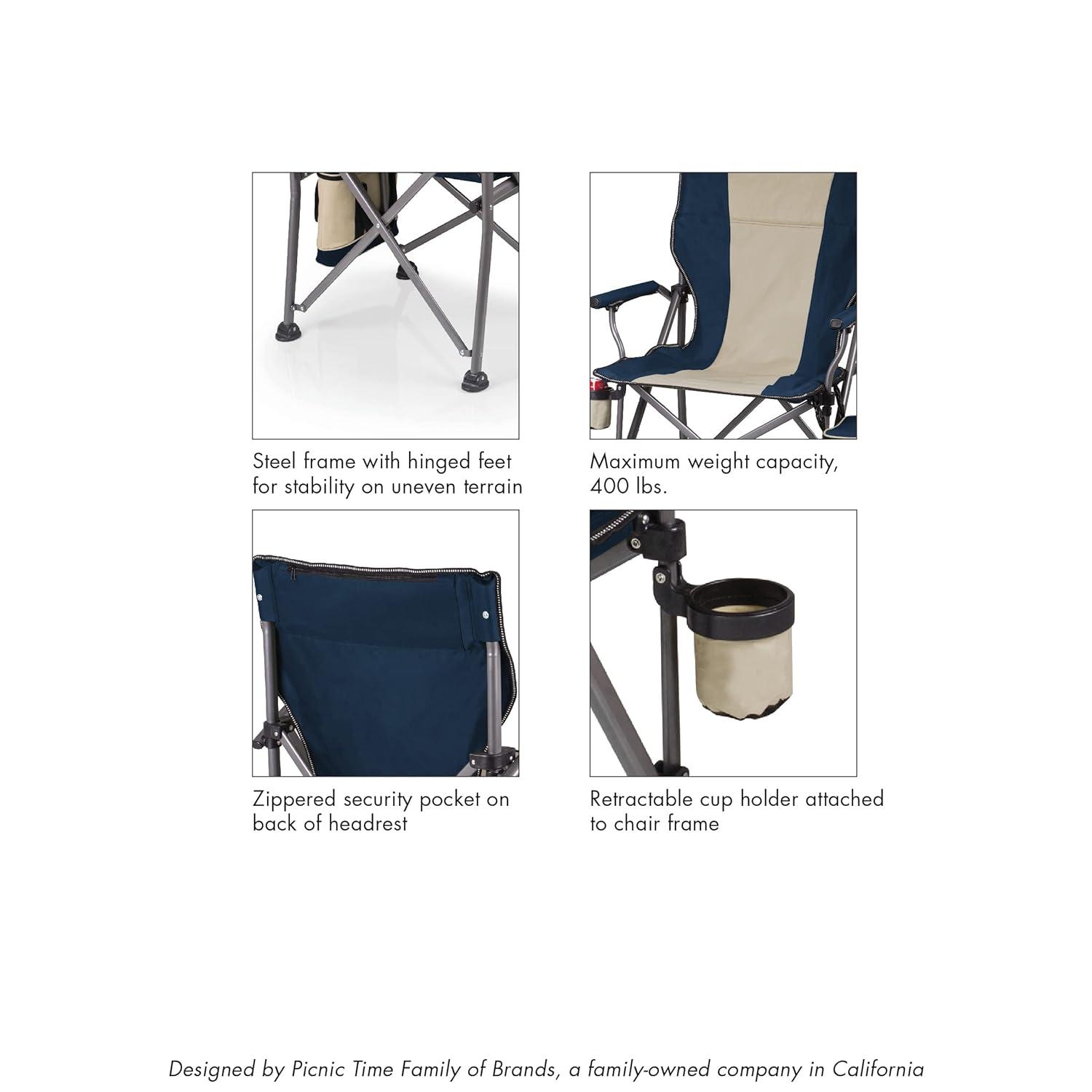 Oniva 2pc Outlander Portable Camping Chair with Cooler - Navy Blue