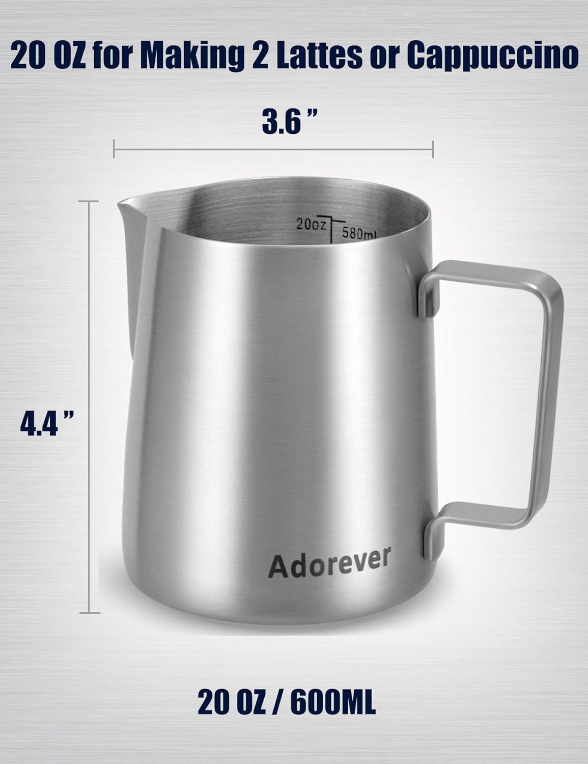 20oz Stainless Steel Milk Frothing Pitcher with Latte Art Pen