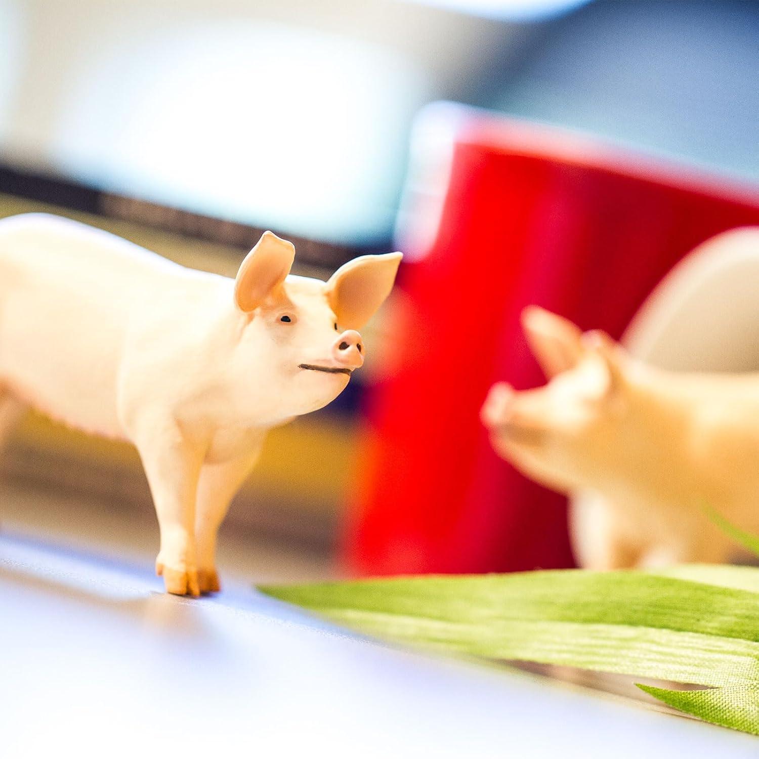 Safari Ltd. Large White Pig - Realistic 4" Farm Animal Figure - Educational Toy for Boys, Girls, & Kids Ages 3+
