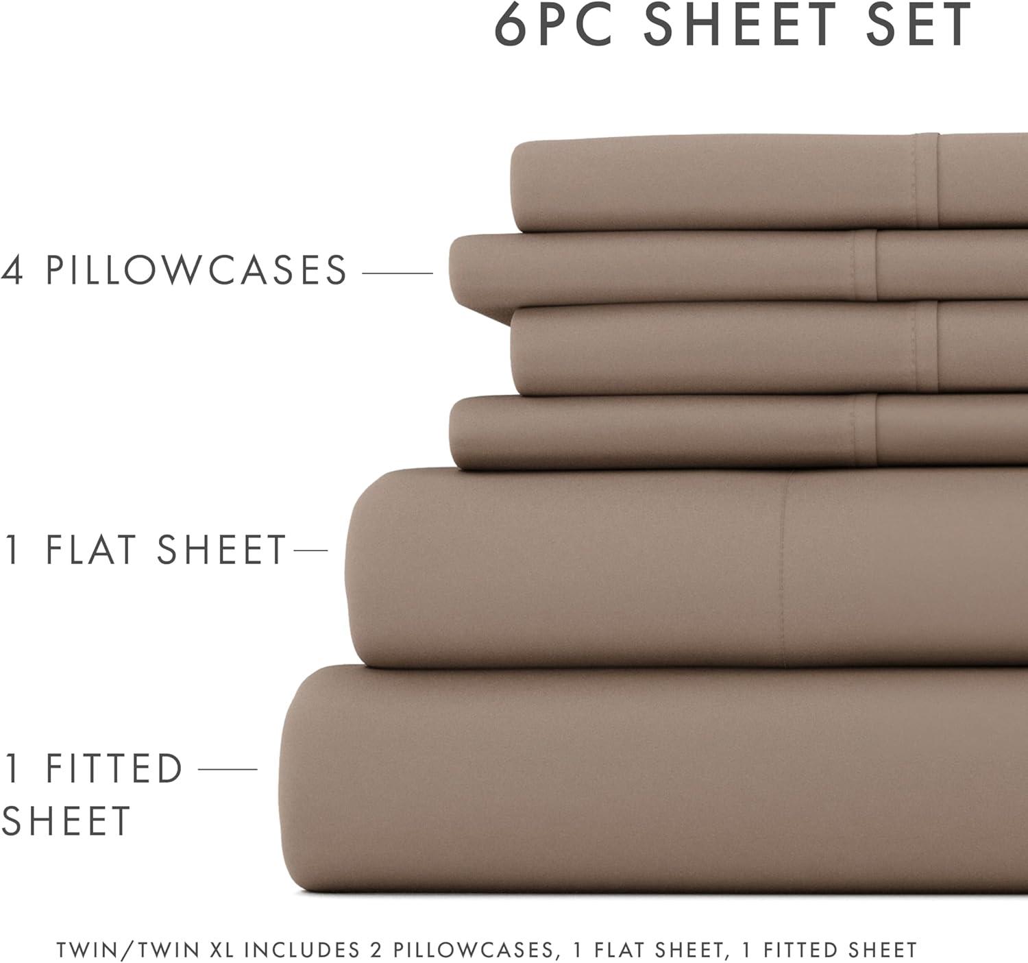 Simply Soft 6-Piece Wrinkle Free Microfiber Sheet Set with 16" Deep Pockets!