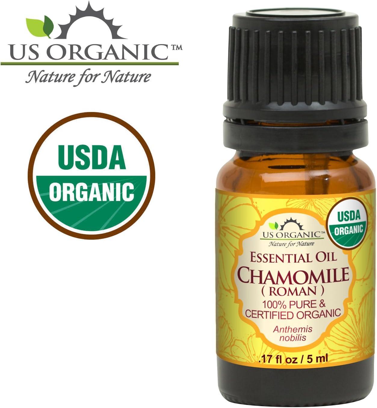 US Organic Chamomile Essential Oil (Roman), 100% Pure Certified USDA Organic 5ml