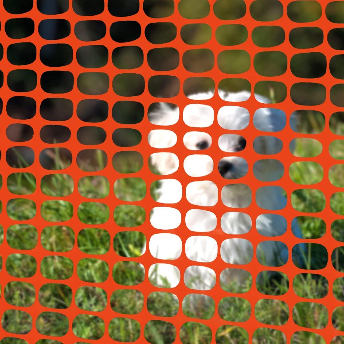 Ashman Plastic Mesh Fence, Construction Barrier Netting, Orange, 4'x200' Feet, 1 Roll, Garden Fencing, Fences Wrap, Above Ground, for Snow, Poultry, Chicken, Deer, Patio, Garden Netting, Orange 200FT