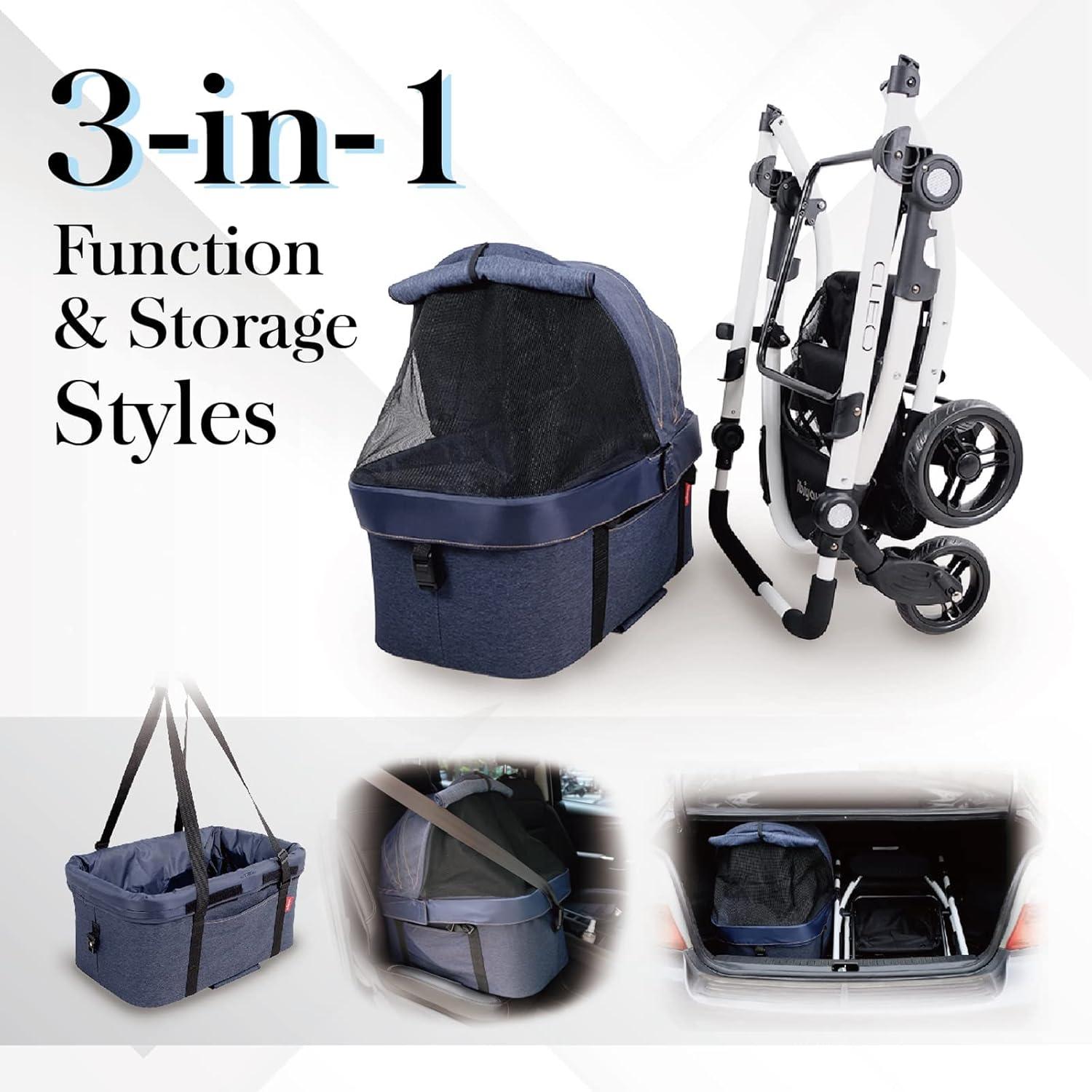 Ibiyaya FS2191-B Cleo Travel System Pet Stroller, Blue