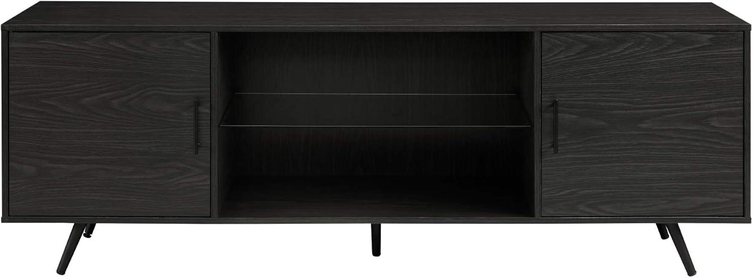 Desert Fields Thea Soporte de TV de Dos Puertas de Mediados de Siglo para Televisores de hasta 80", Grafito