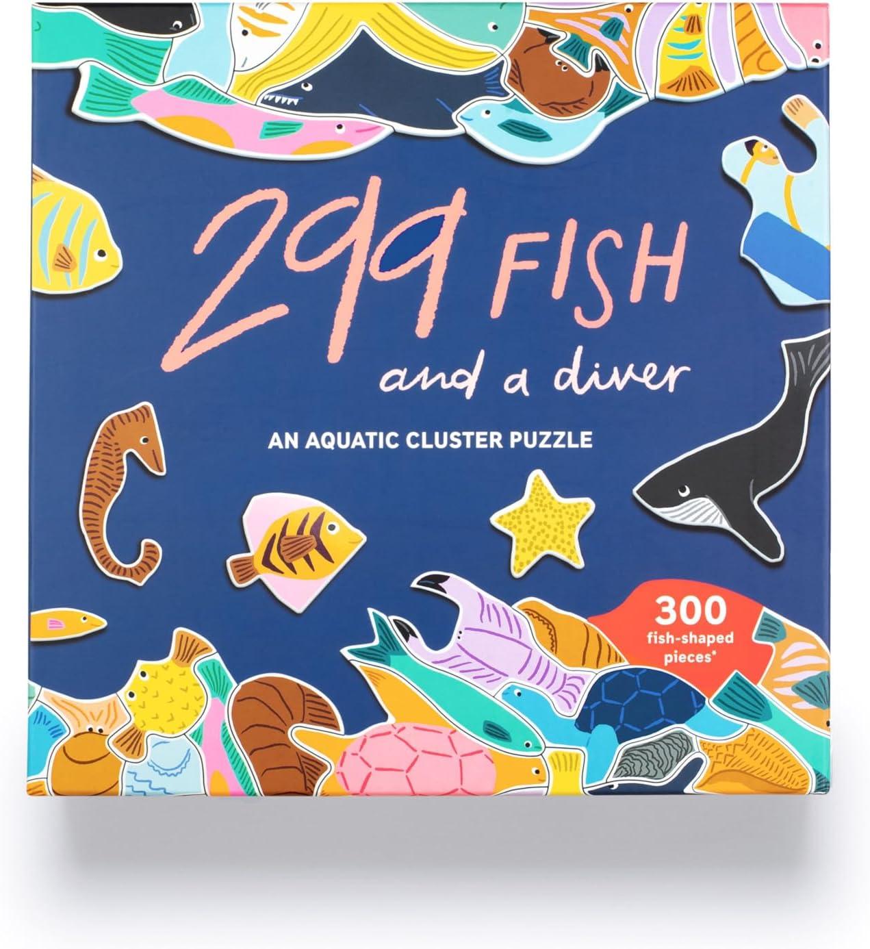 299 Fish and Diver 300 Piece Aquatic Cluster Puzzle