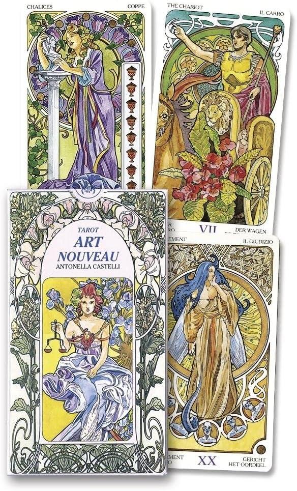 Art Nouveau Tarot Deck with Illustrated Cards