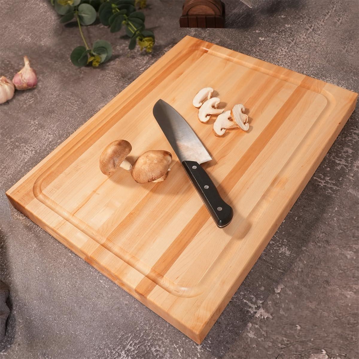 CONSDAN CONSDAN Cutting Board, Hard Maple with Invisible Inner Handle, Edge Grain,