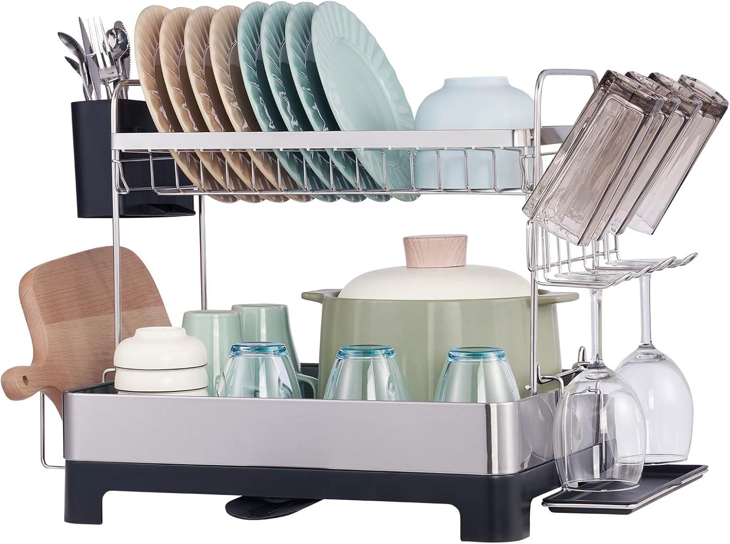 Stainless Steel Two Tier Dish Rack