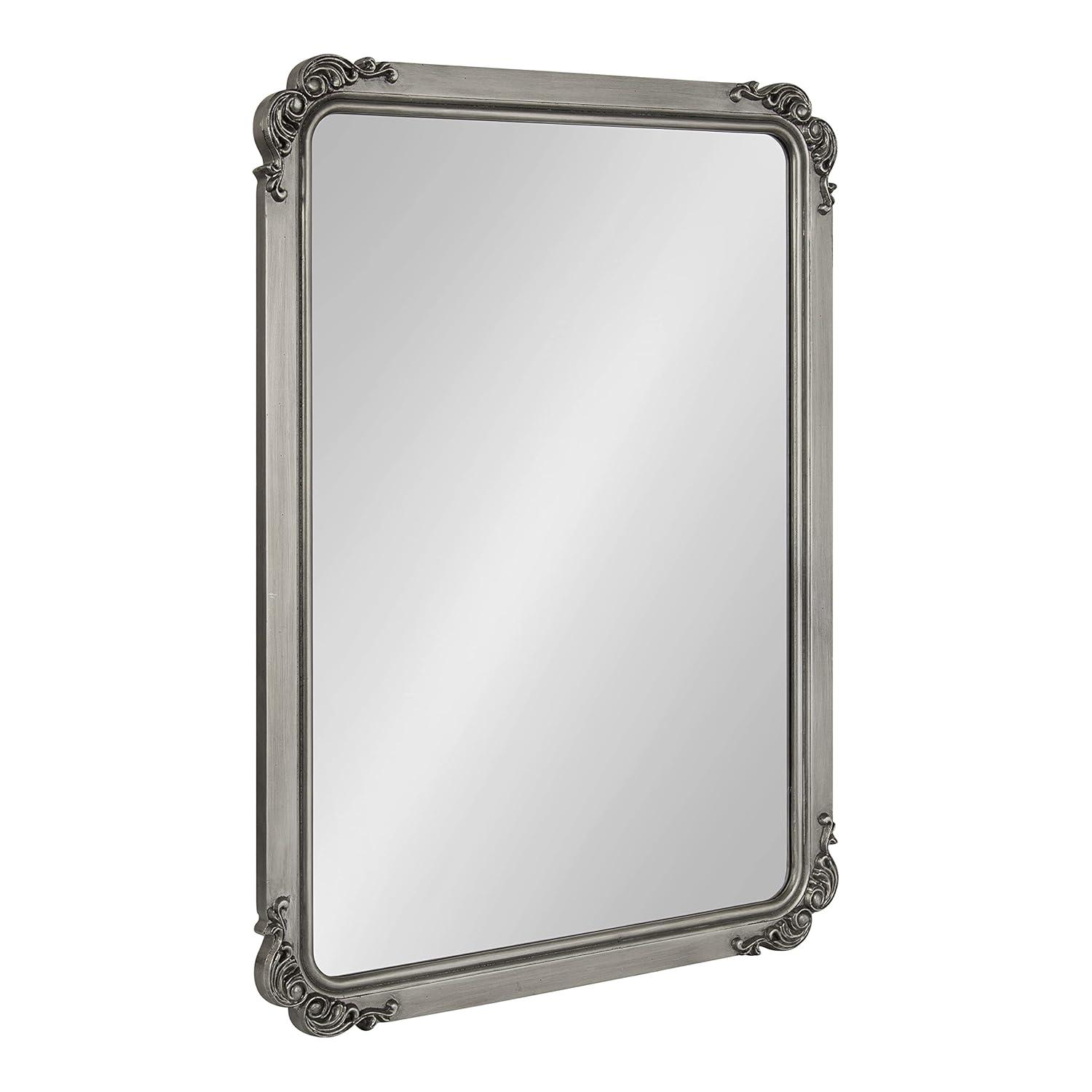 Kate and Laurel Ivette MDF Rectangle Mirror, 25x35, Silver