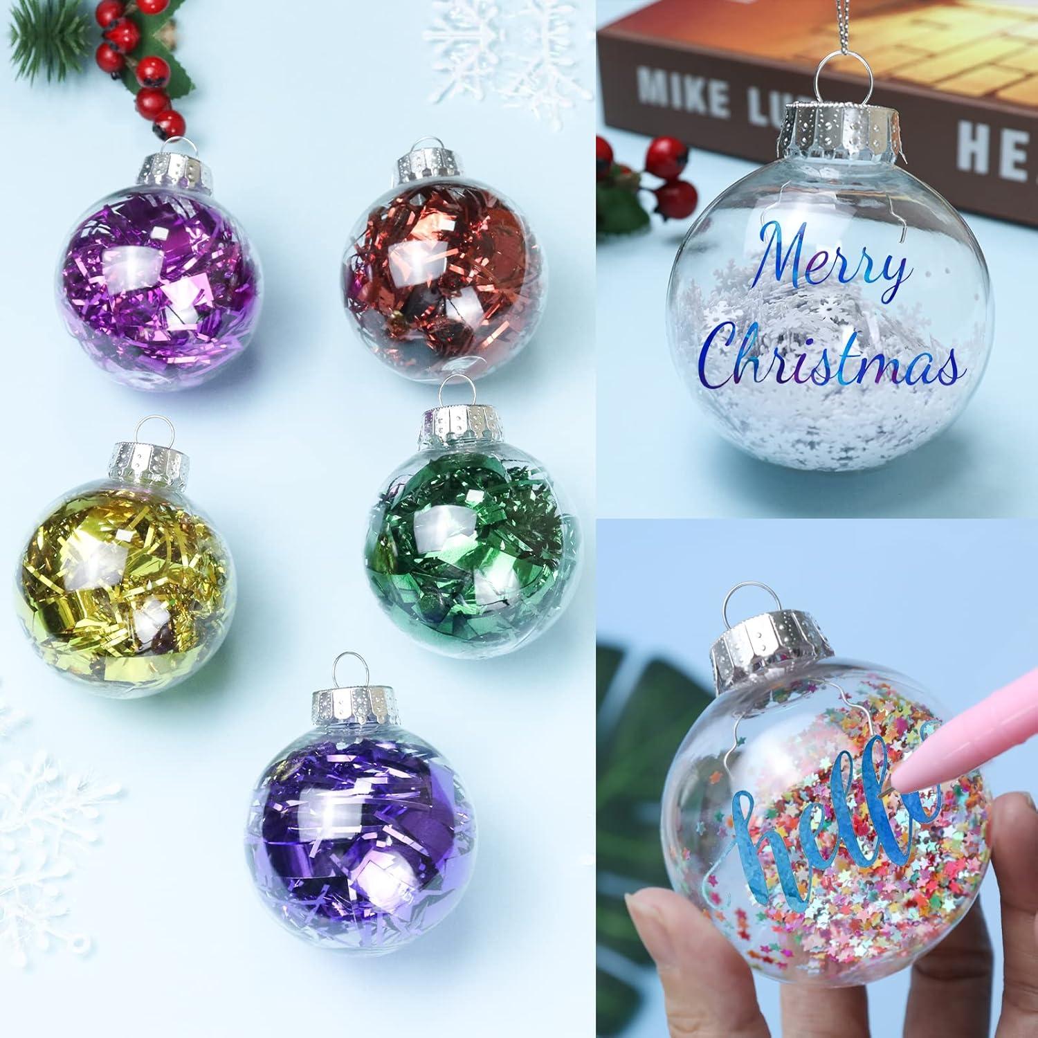 Dytern Christmas,12pcs Transparent Christmas Ball Empty DIY Balls Christmas Tree Baubles