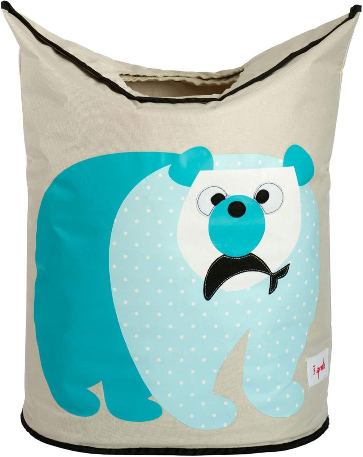 Polar Bear Collapsible Kids Laundry Hamper with Handles