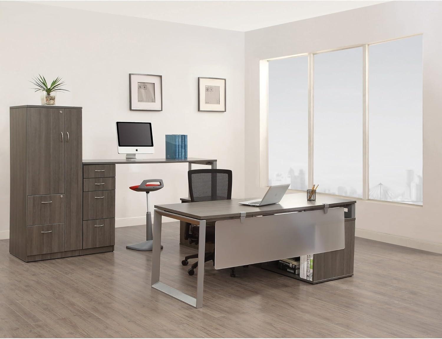 Charcoal Gray Laminate Office Desk Tabletop