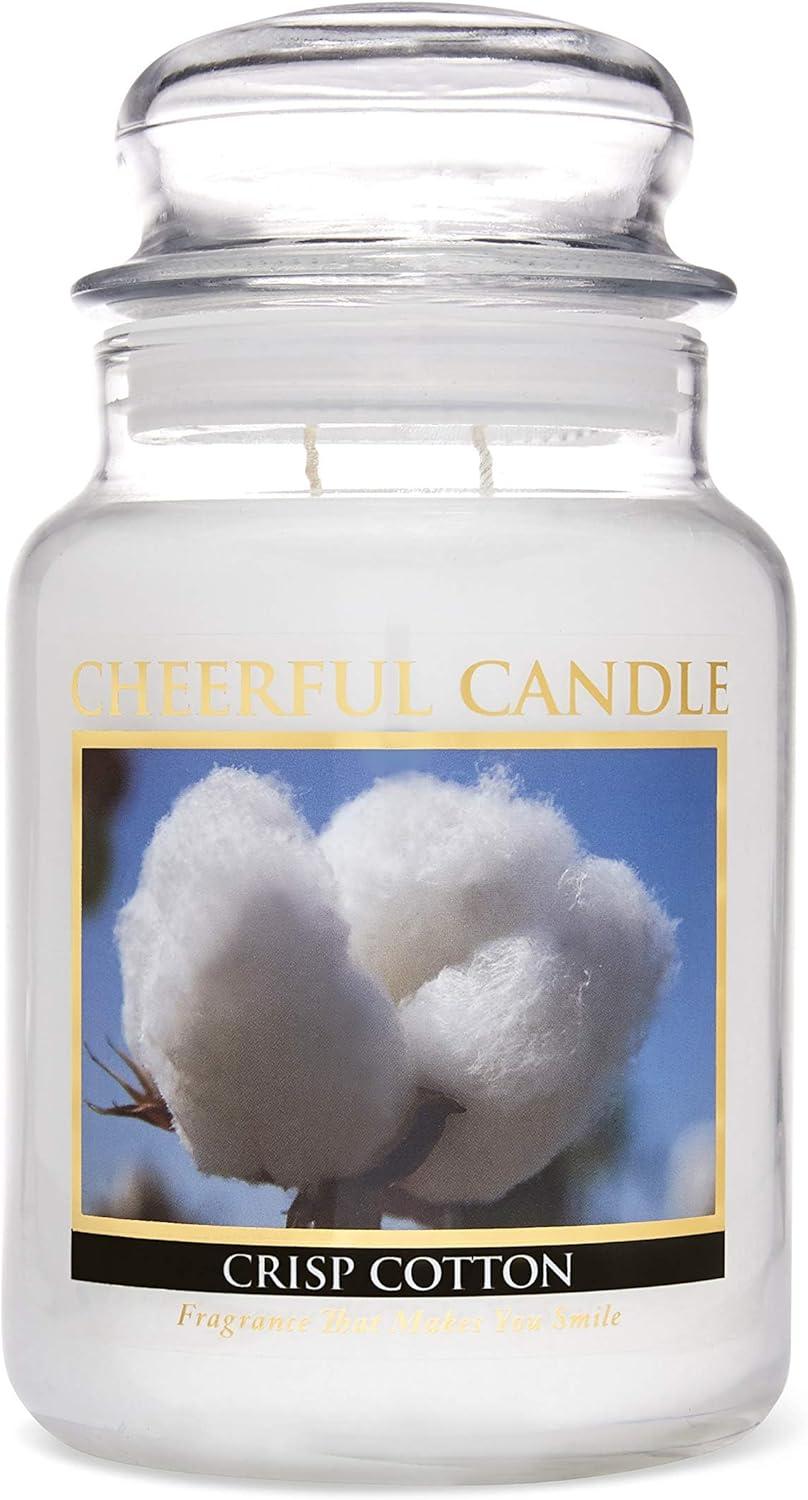 Crisp Cotton Scented White Paraffin Jar Candle, 24 oz