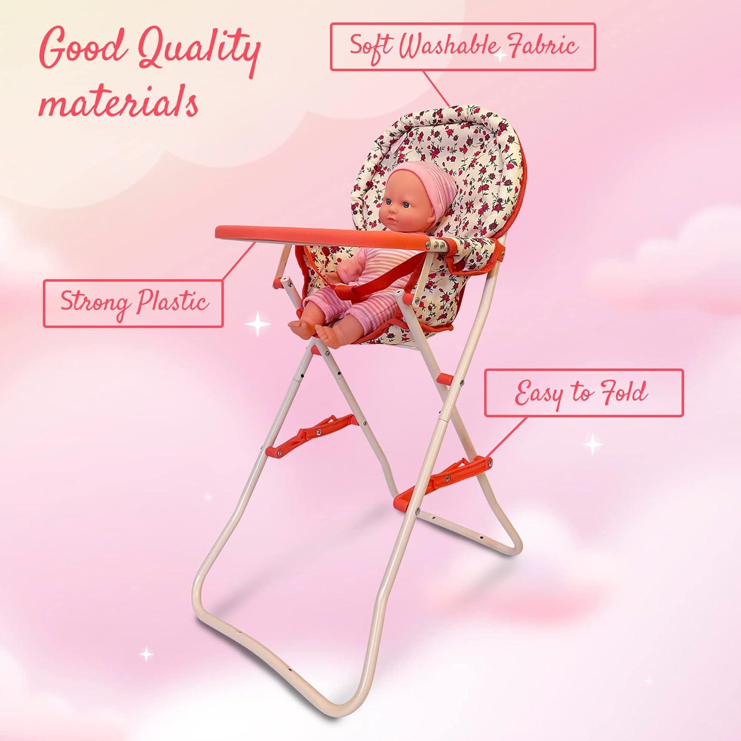 The New York Doll Collection 18 Inch Doll High Chair Floral