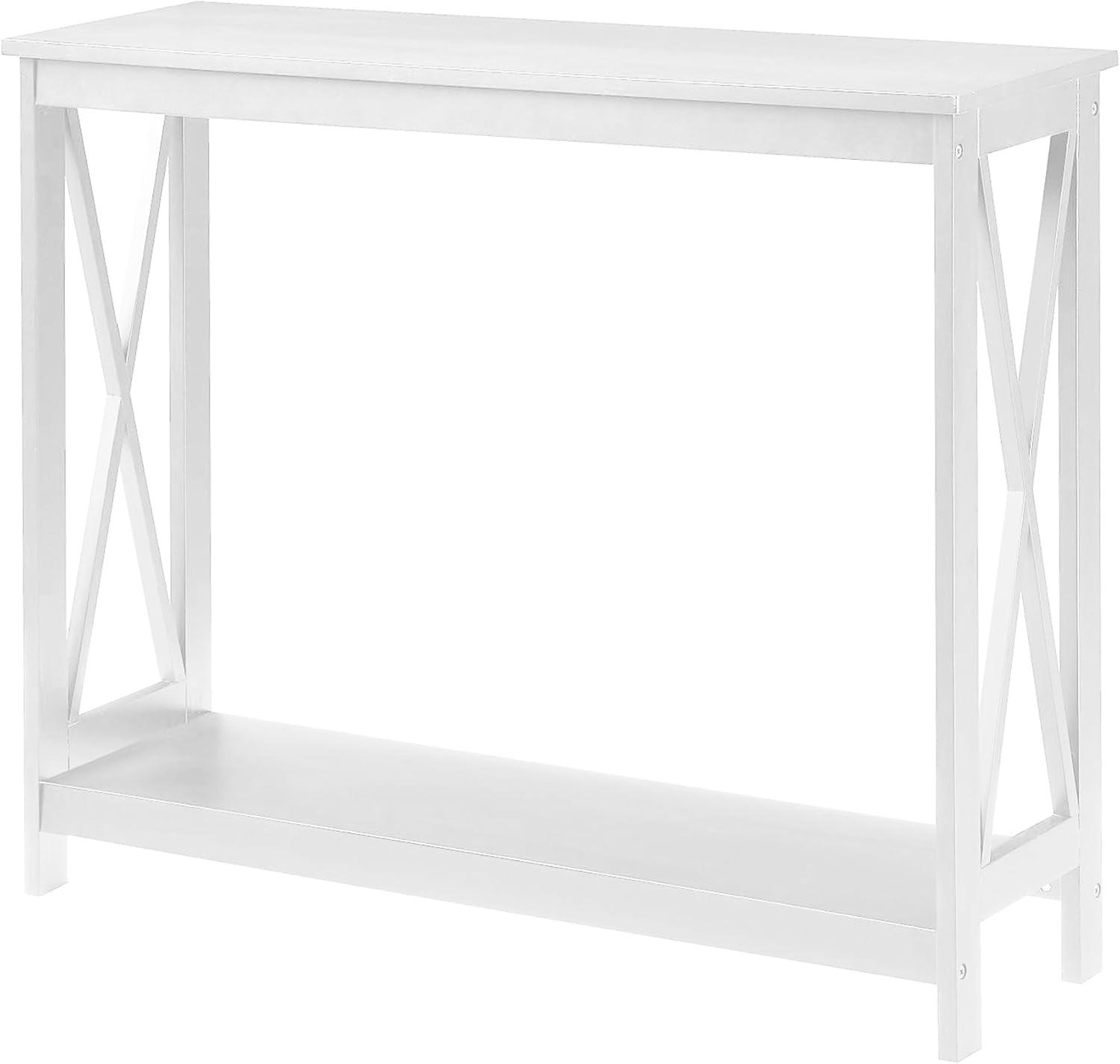 Convenience Concepts Oxford Console Table in White Wood Finish