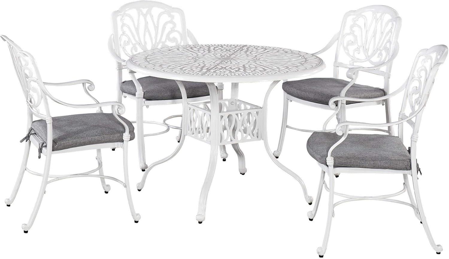 Homestyles Capri Aluminum Outdoor Dining Table in White