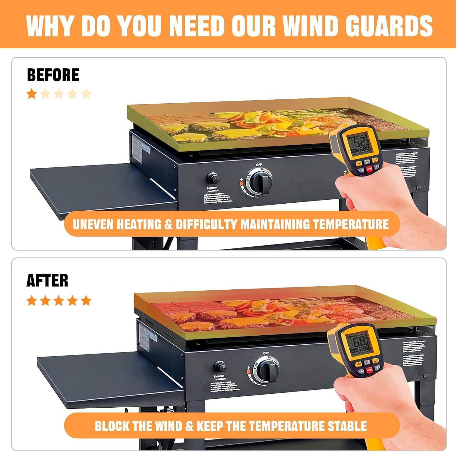 Upgradad Wind Guard for Blackstone 28 Inch Griddle,Blackstone Griddle Accessories Magnetic Stainless Steel for Blackstone Grill, GS-GD-D28