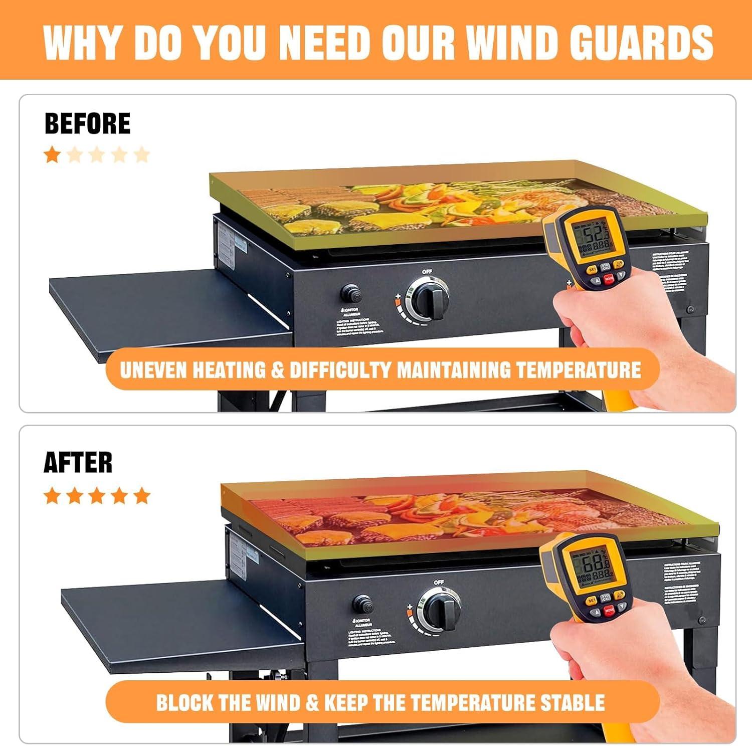 Upgradad Wind Guard for Blackstone 28 Inch Griddle,Blackstone Griddle Accessories Magnetic Stainless Steel for Blackstone Grill, GS-GD-D28