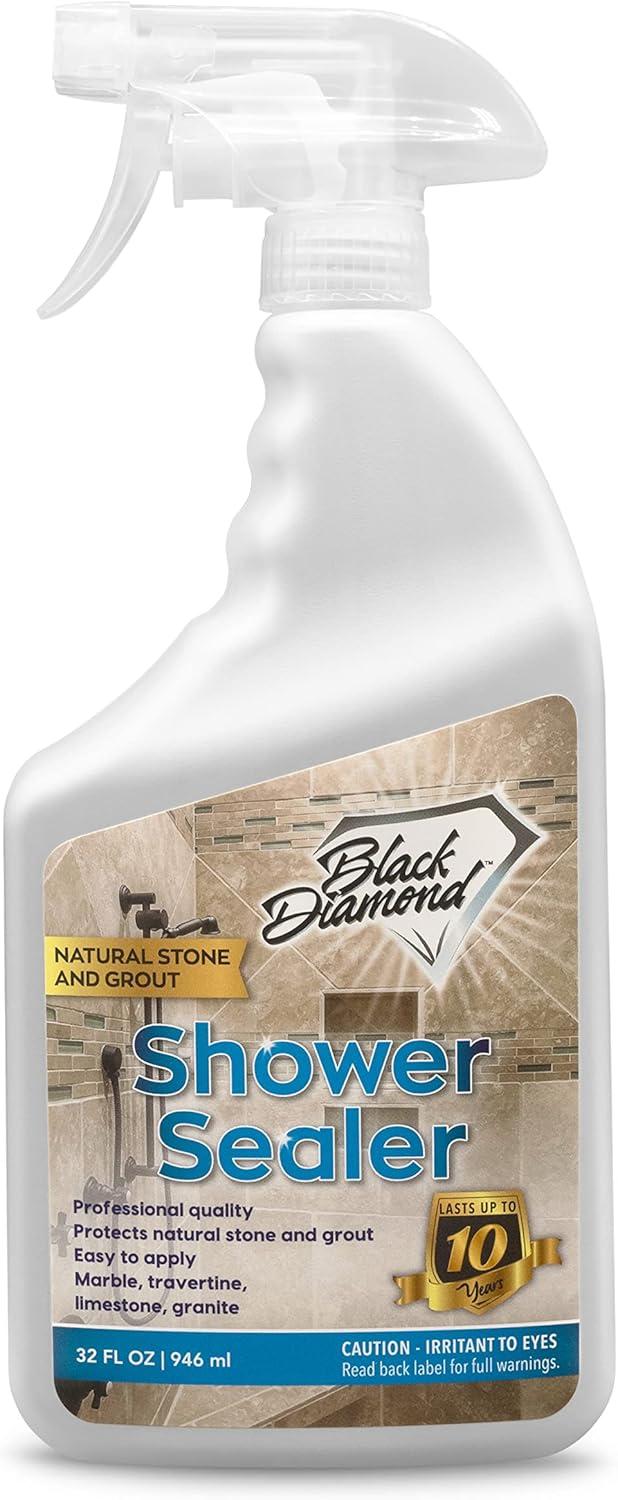 Natural Stone and Grout Penetrating Shower Sealer. Marble, Granite Travertine, Limestone. Protects Making Them Easy to Clean. Works Also on Grout in Tile, Ceramic, and Porcelain. 32oz.
