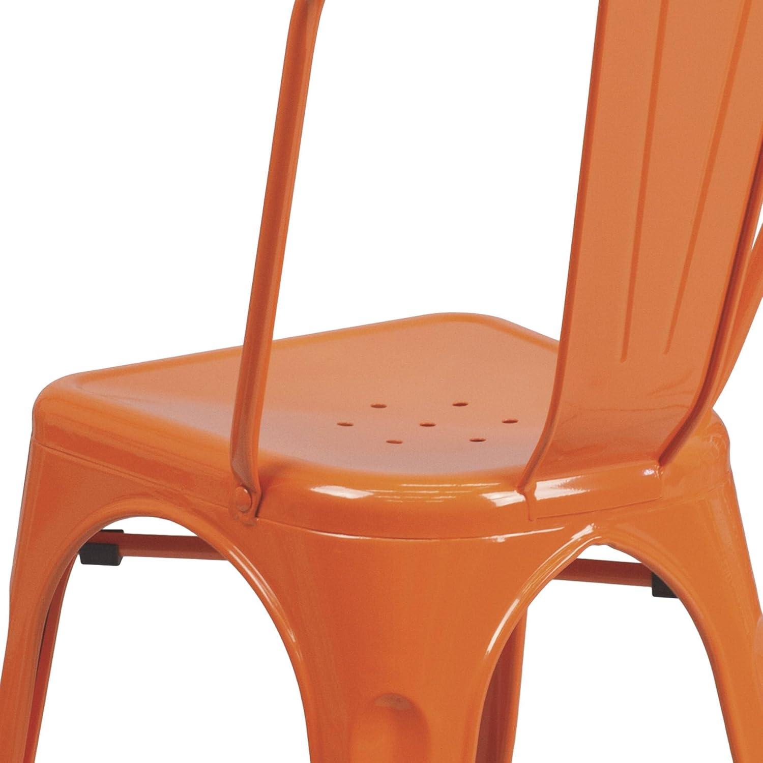 Flash Furniture Commercial Grade Metal Indoor-Outdoor Stackable Chair