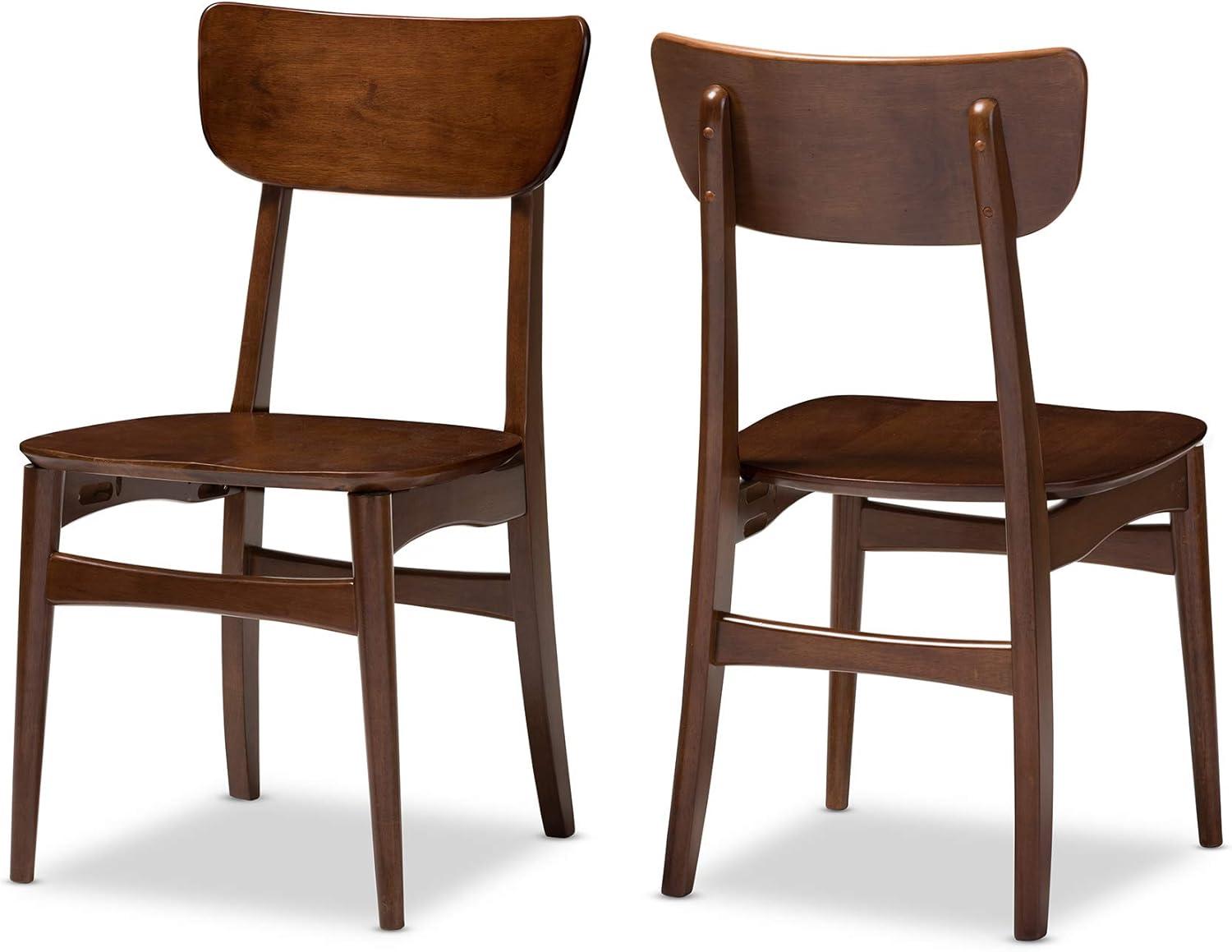 Set of 2 Netherlands Mid-century Modern Scandinavian Dining Side Chairs - Baxton Studio: Veneer Tops