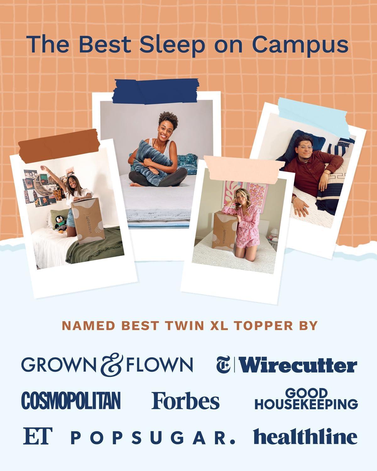Mattress Topper - 4 Inch - Breathable Memory Foam - Select High Density by Viscosoft  Twin Extra Long
