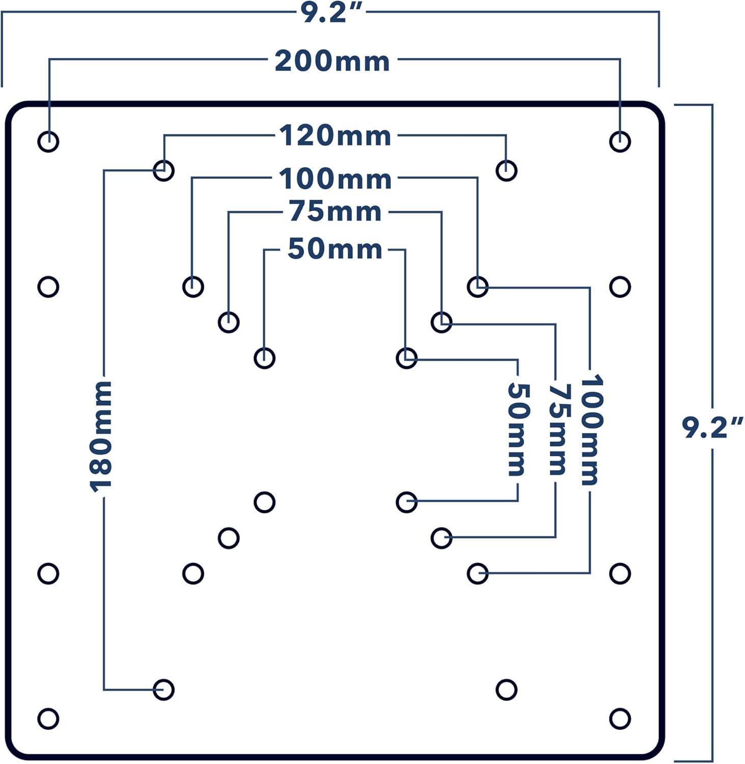 Mount-It! VESA Mount Adapter Plate - Monitor and TV Mount Extender Conversion Kit Allows 75x75, 100x100 to Fit Up to 200x200 and 200x100 mm Patterns