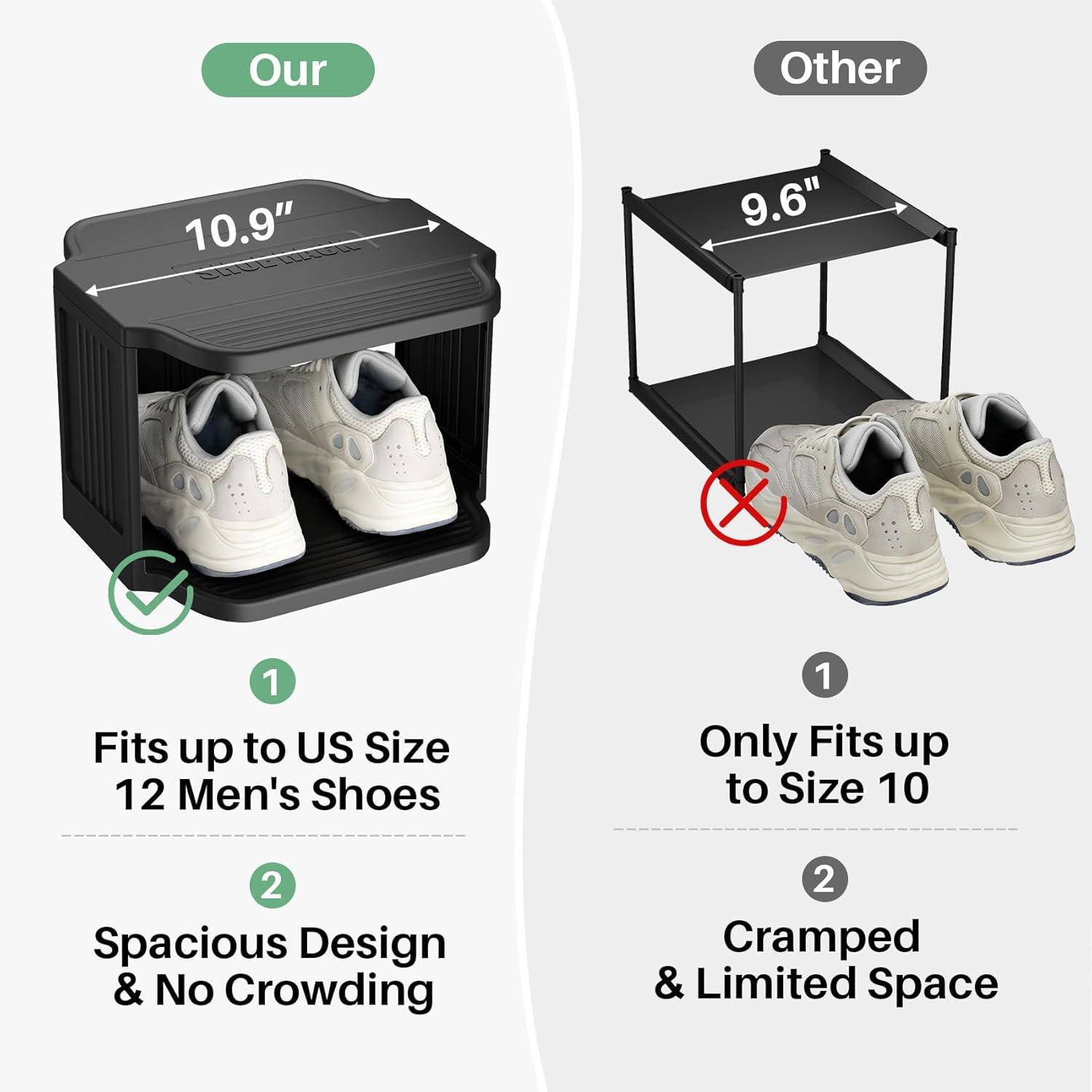 Kitstorack Vertical Shoe Rack: 8 Tiers Stackable Shoe Rack for Closet DIY Free Standing Shoe Organizer Small Shoe Shelf for Small Spaces and Narrow Spaces Plastic