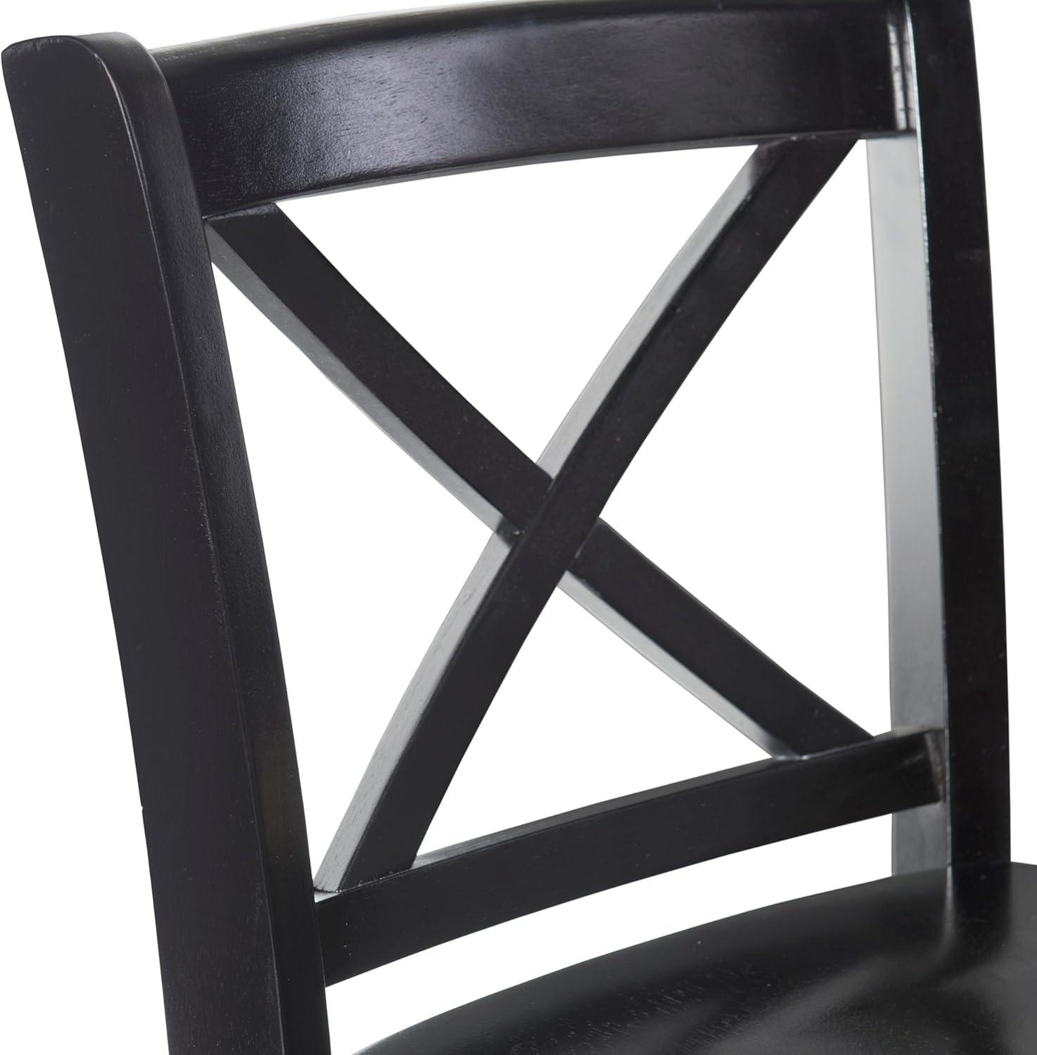 Copper Grove  Frunza Wooden 30-inch X-back Bar Stool Black Black Finish Mahogany