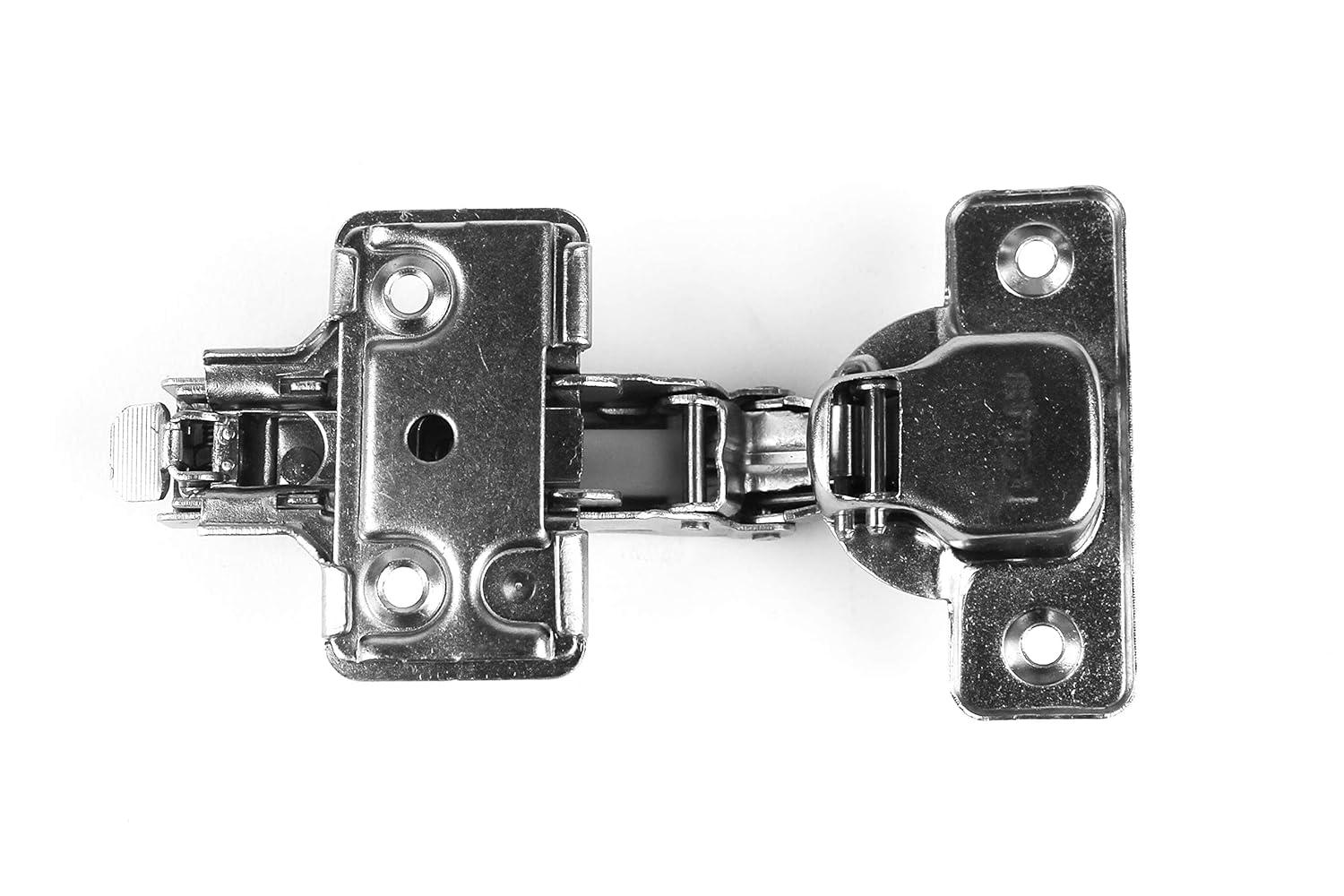 Berta (20 Pieces) Half Overlay Soft Close Frameless Hinges, 110 Degree 6-Ways 3-Cam Adjustment Concealed Kitchen Cabinet Door Hinges