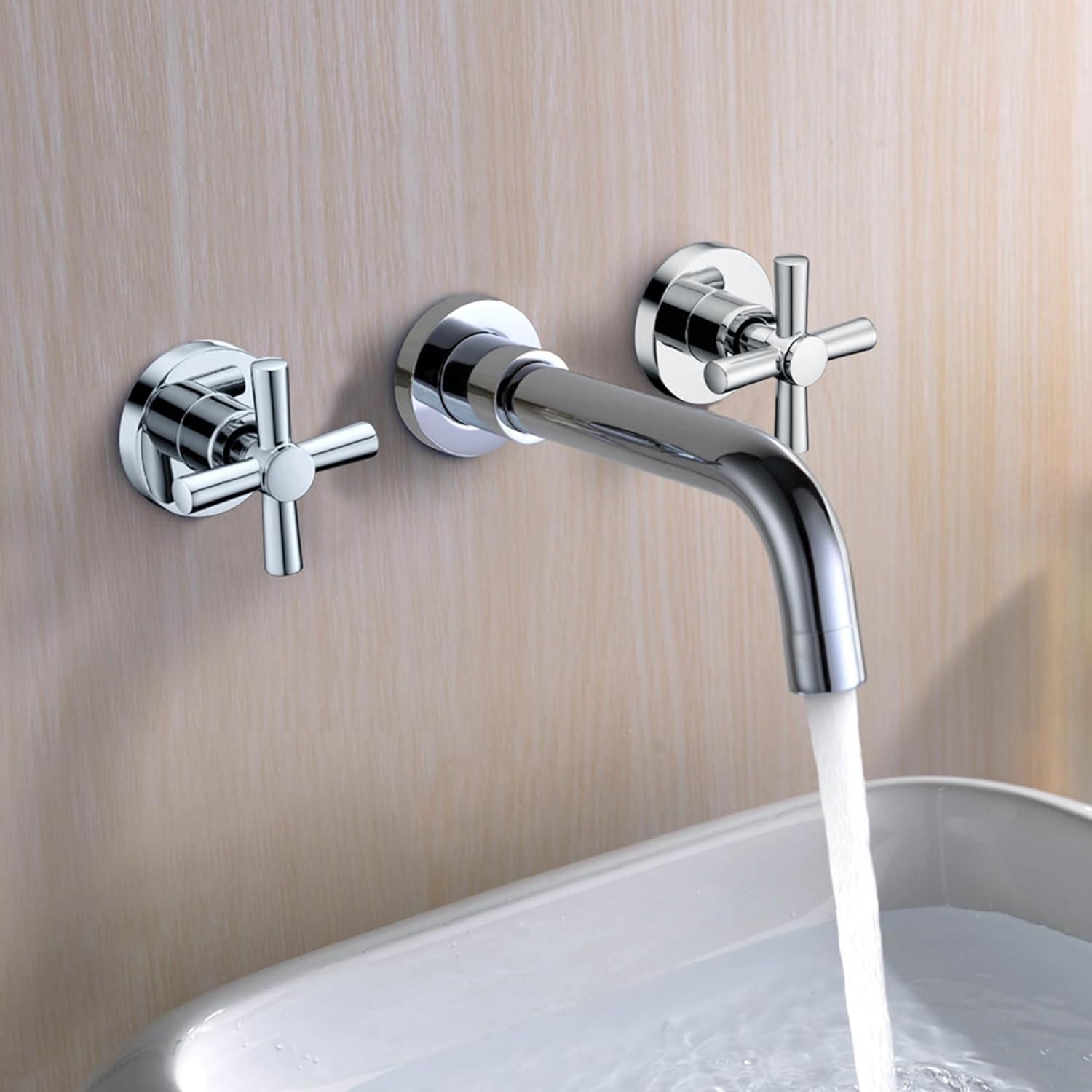 Wall Mounted 2-handle Bathroom Faucet