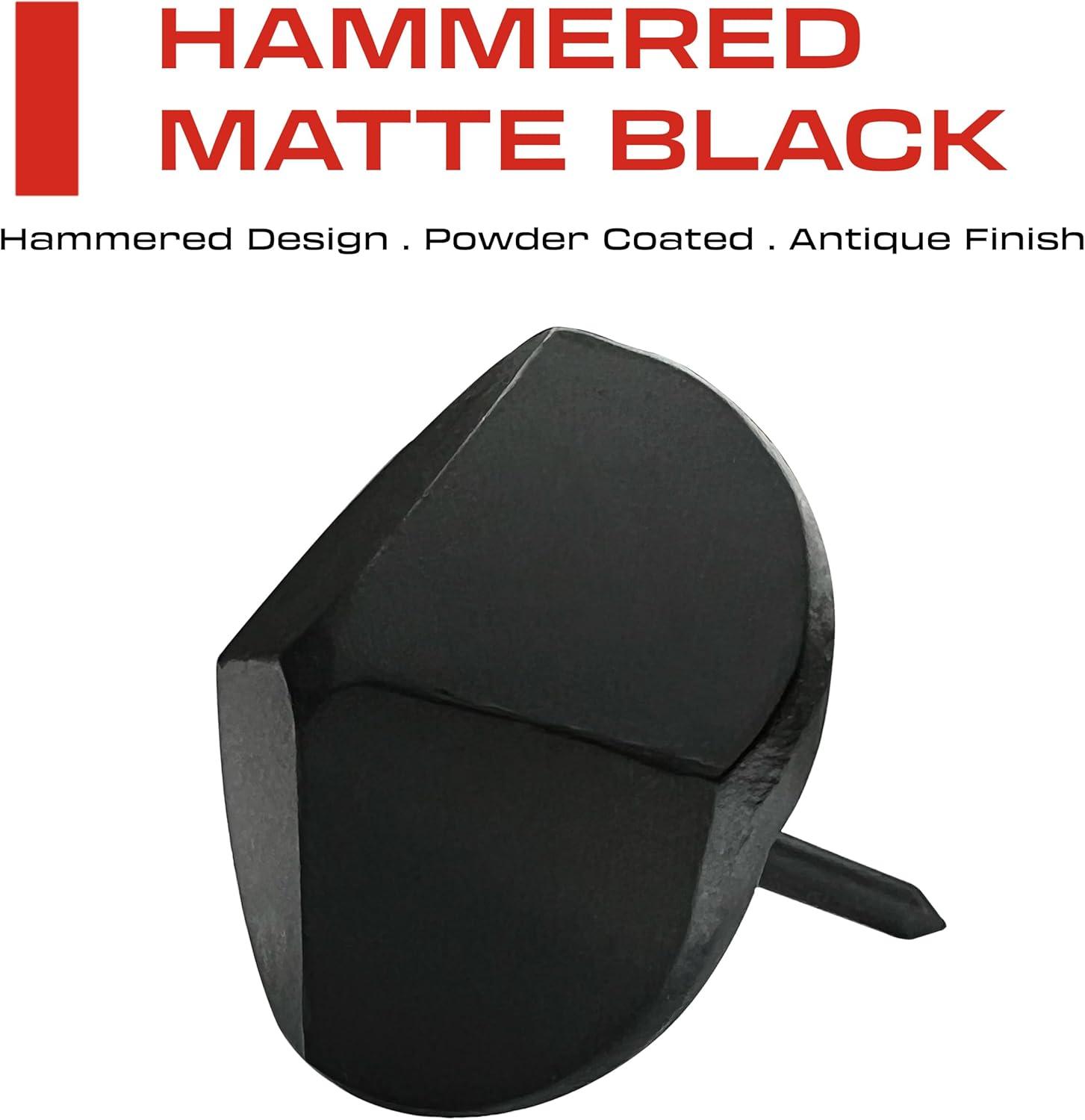 Sidco Supply 50 Pack - 1.20 Inch Iron Clavos - Decorative Nails - Black - Upholstery Tacks - Clavos - Pyramid - Antique Rustic Accent for Wood, Decorative Door Studs, Farm Barn Door, Furniture Nails