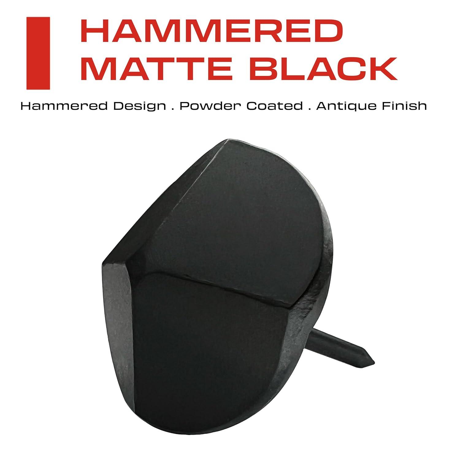 Sidco Supply 50 Pack - 1.20 Inch Iron Clavos - Decorative Nails - Black - Upholstery Tacks - Clavos - Pyramid - Antique Rustic Accent for Wood, Decorative Door Studs, Farm Barn Door, Furniture Nails