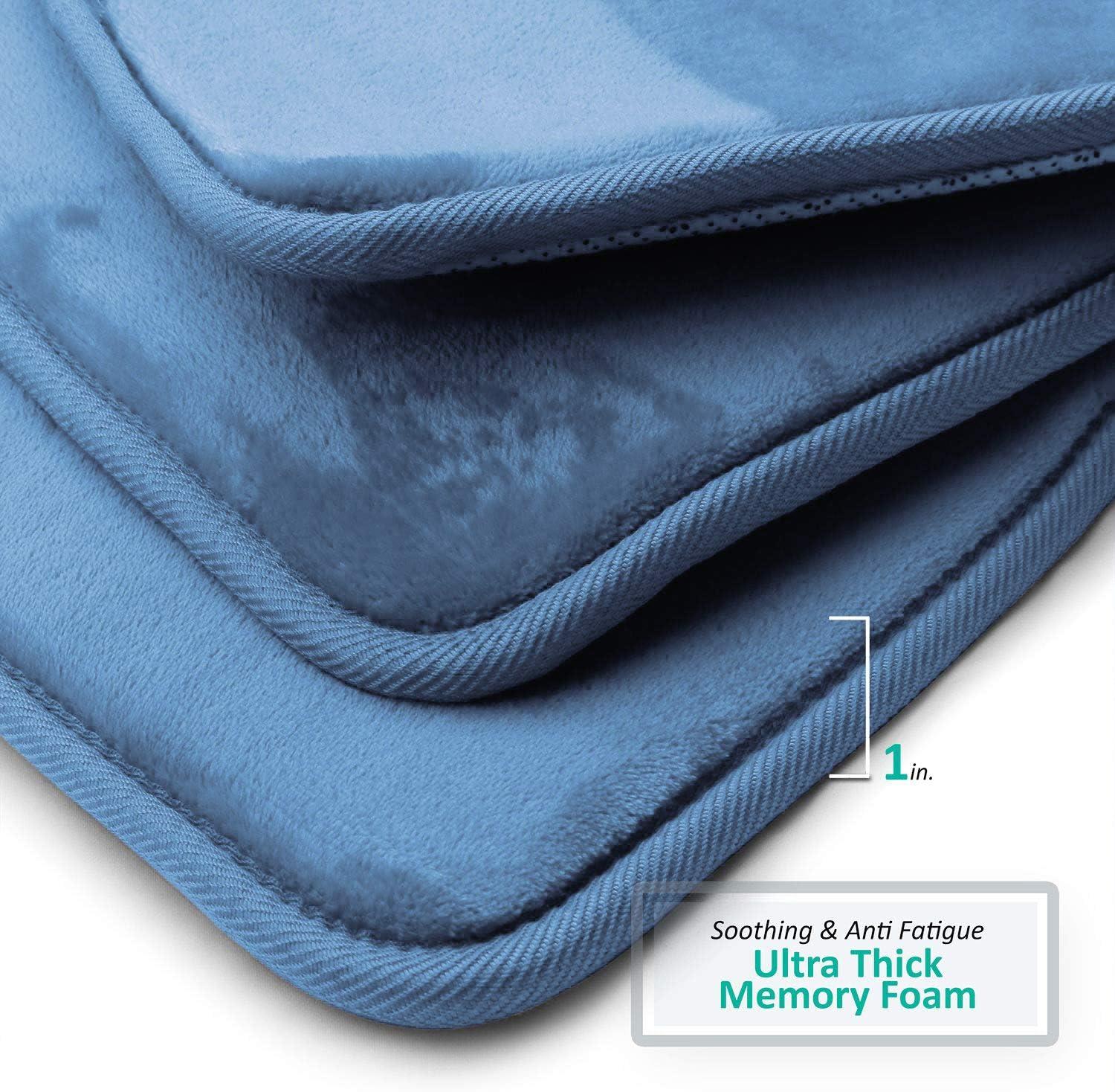 Clara Clark Bathroom Rugs, Ultra Soft Plush Bath Mat for Bathroom, Non-Slip, Velvet Memory Foam Bath Rugs, 20 x 32, Solid Royal Blue