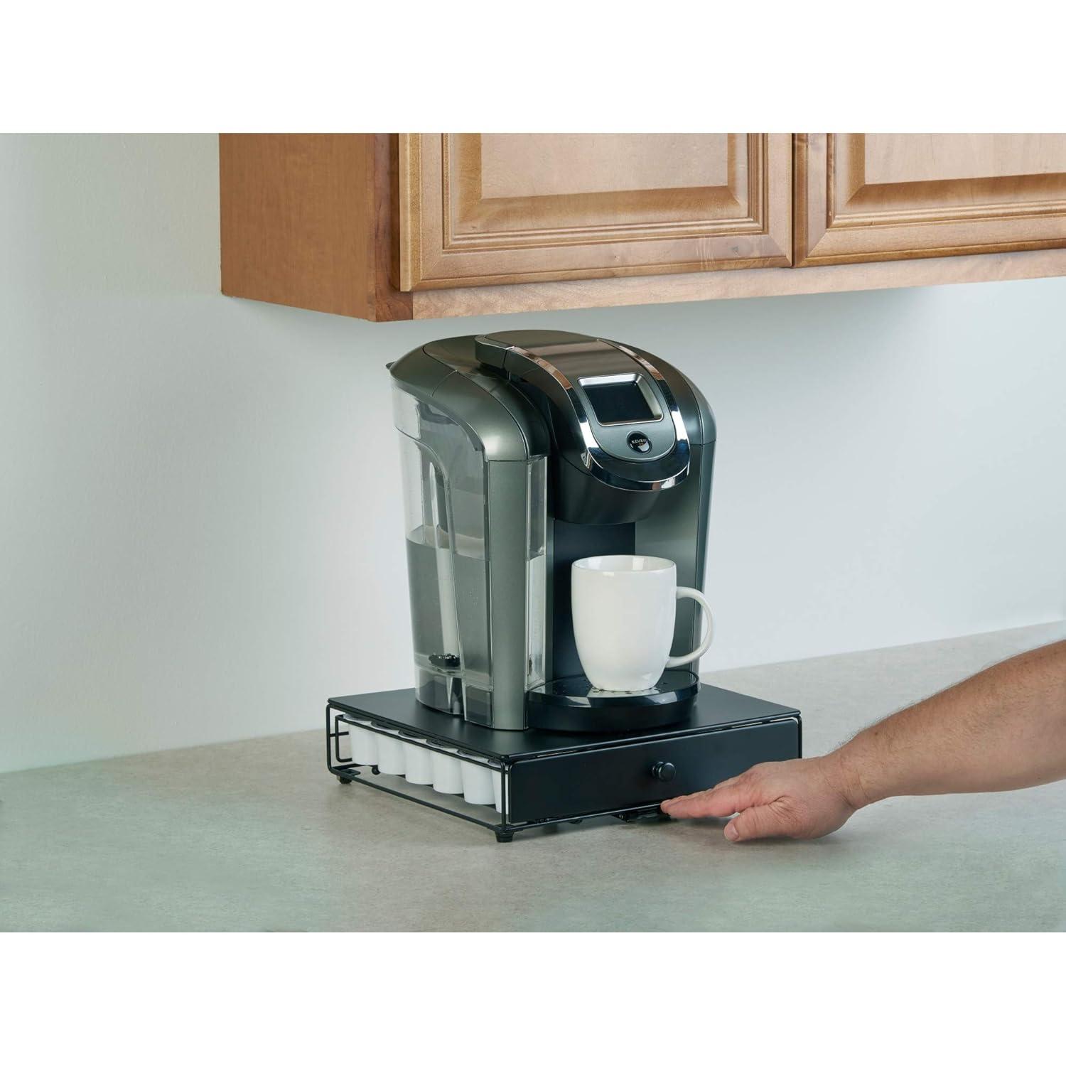 Nifty Solutions Rolling Coffee Pod Drawer – Compatible with K-Cups, 36 Pod Capacity, Black