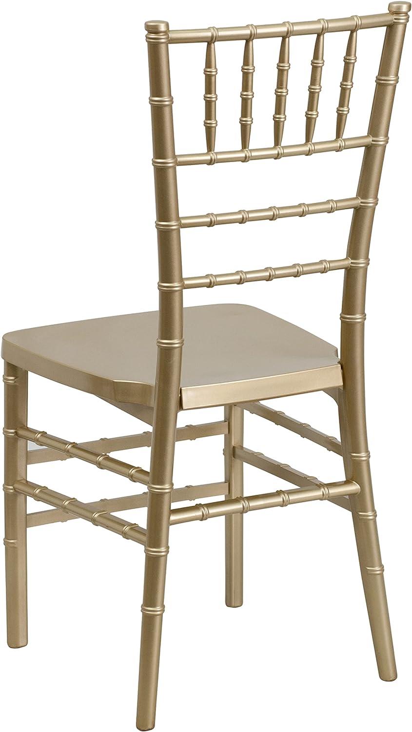 Elegant Gold Resin Chiavari Mid-Back Banquet Chair