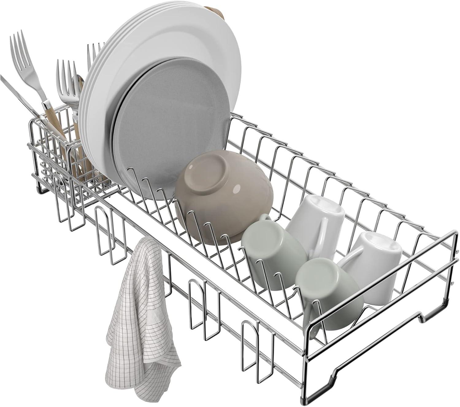 Kraus Workstation Kitchen Sink Dish Drying Rack Drainer and Utensil Holder in Stainless Steel