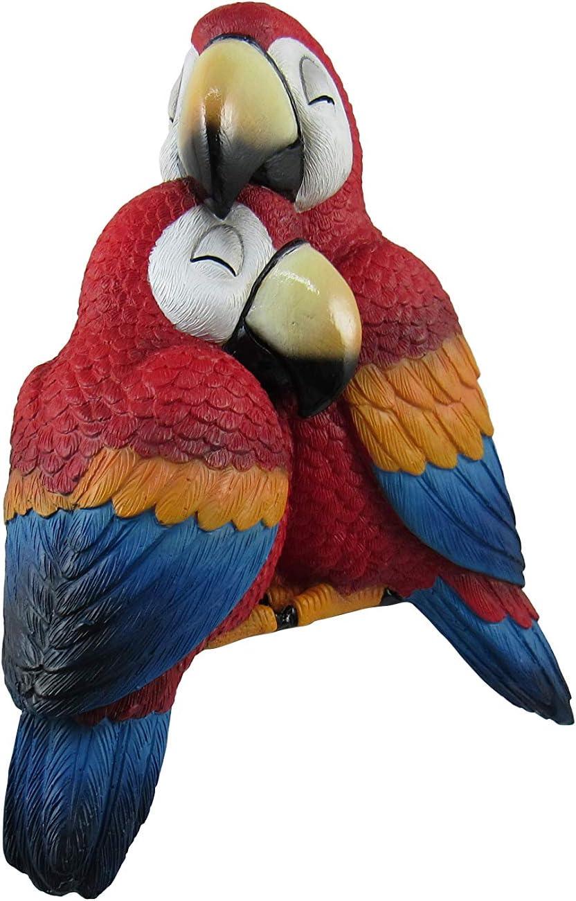 DWK Corporation Polly and Petey Mother and Child Parrots Shelf Sitter Statue 6.75 inch