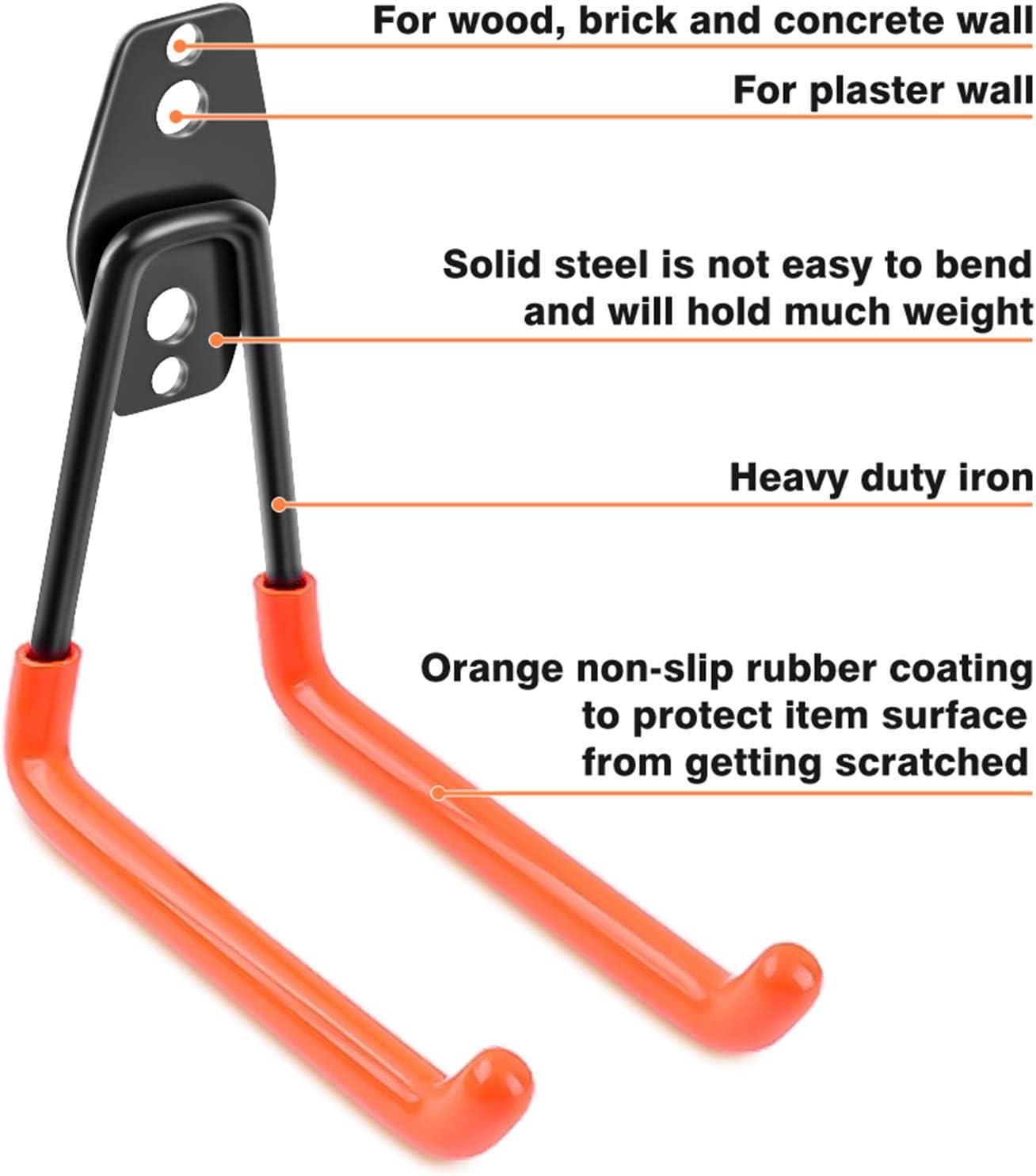 Heavy Duty Steel Garage Hooks with Anti-Slip Coating, 14 Pack