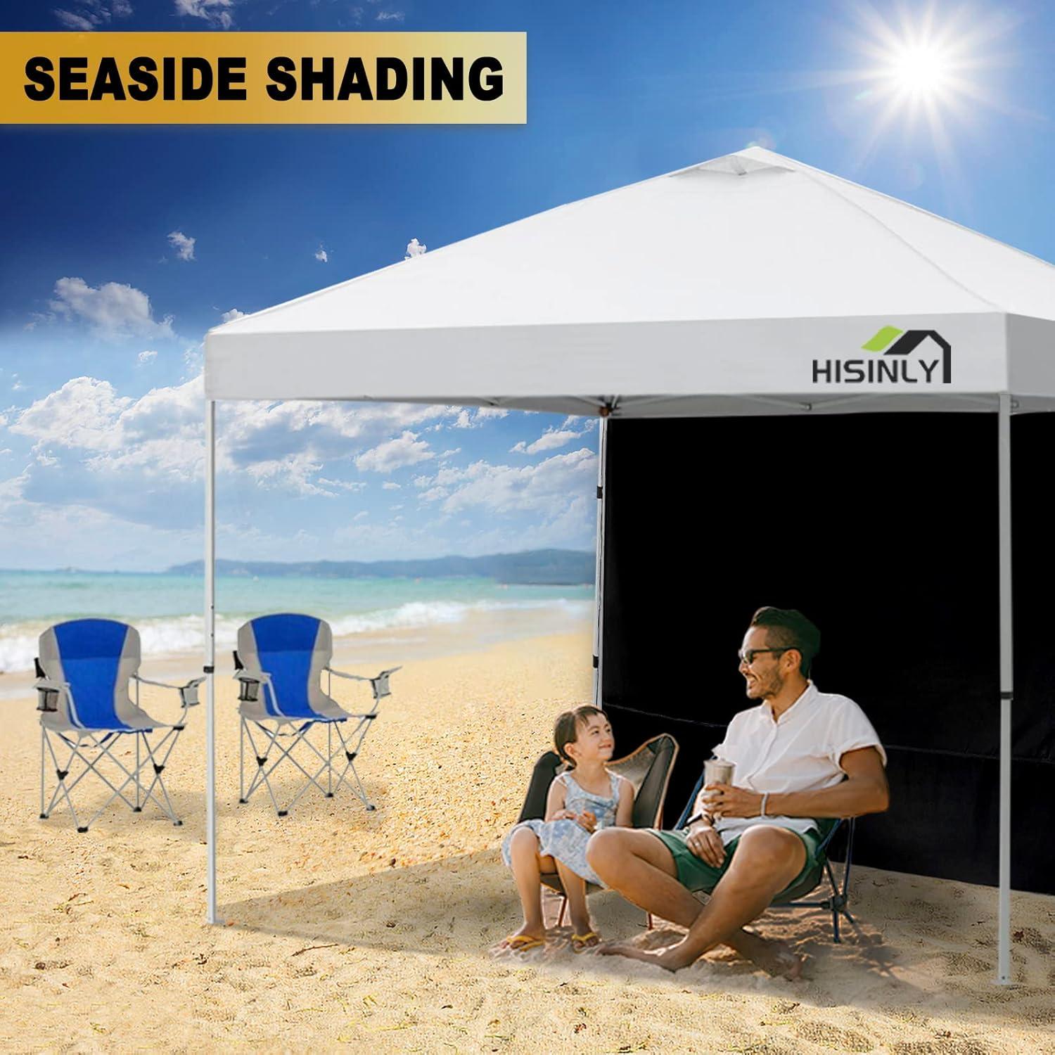 HLong Canopy Tent Sidewall for 10x10 Pop Up Canopy, 1 Piece, Black