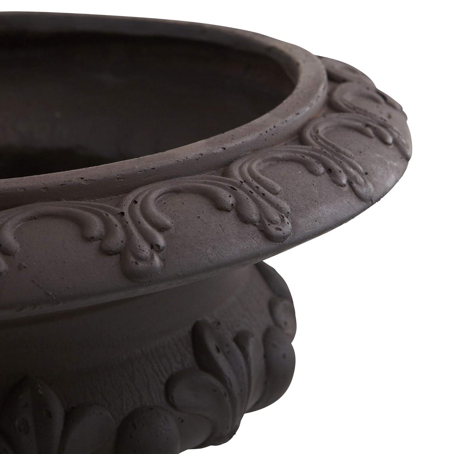 Nearly Natural 12.5-in Iron-finish Decorative Urn (Indoor/Outdoor)