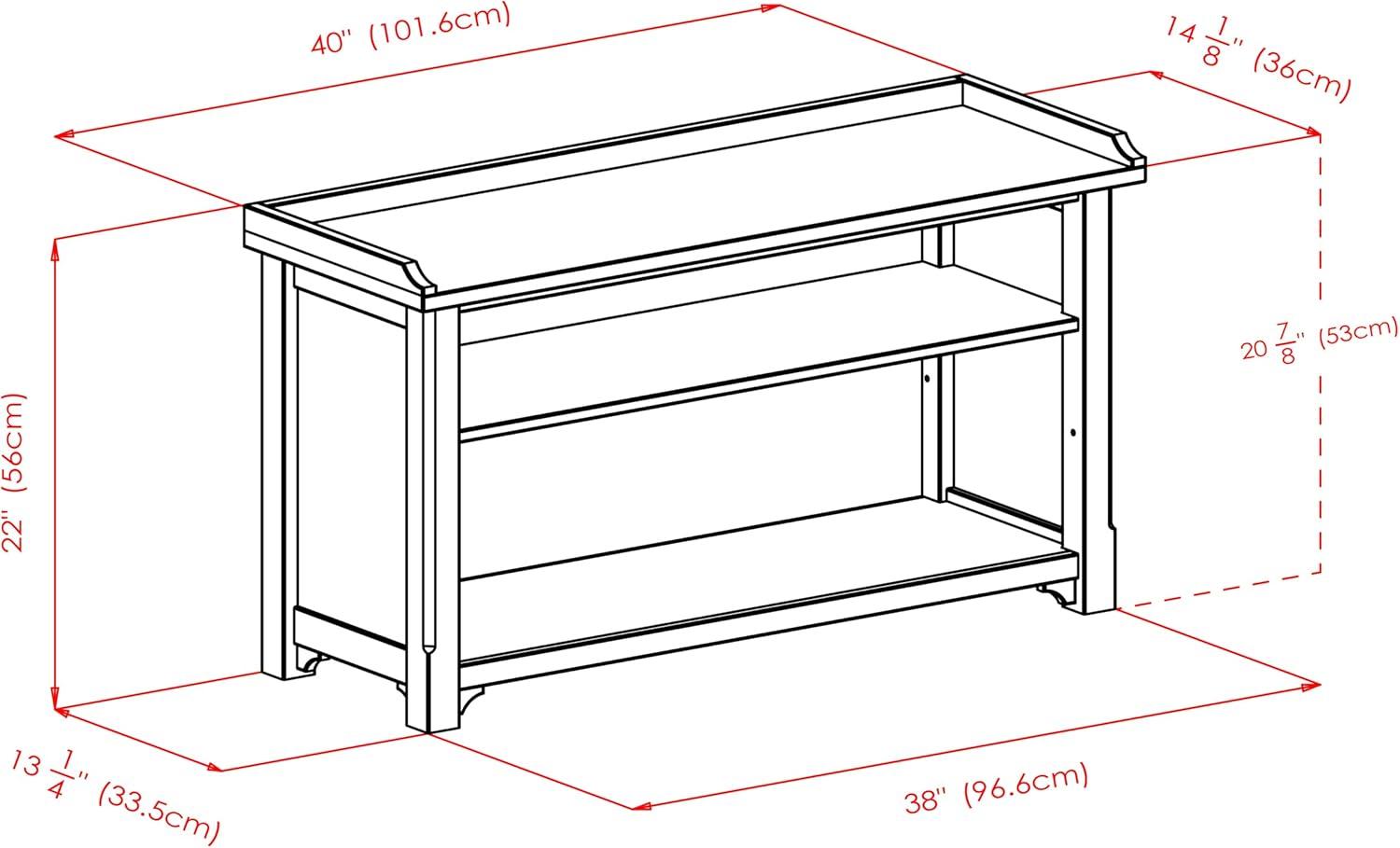 Benches Winsome Walnut: Upholstered Dining Bench, Entryway Shoe Storage with Adjustable Shelf