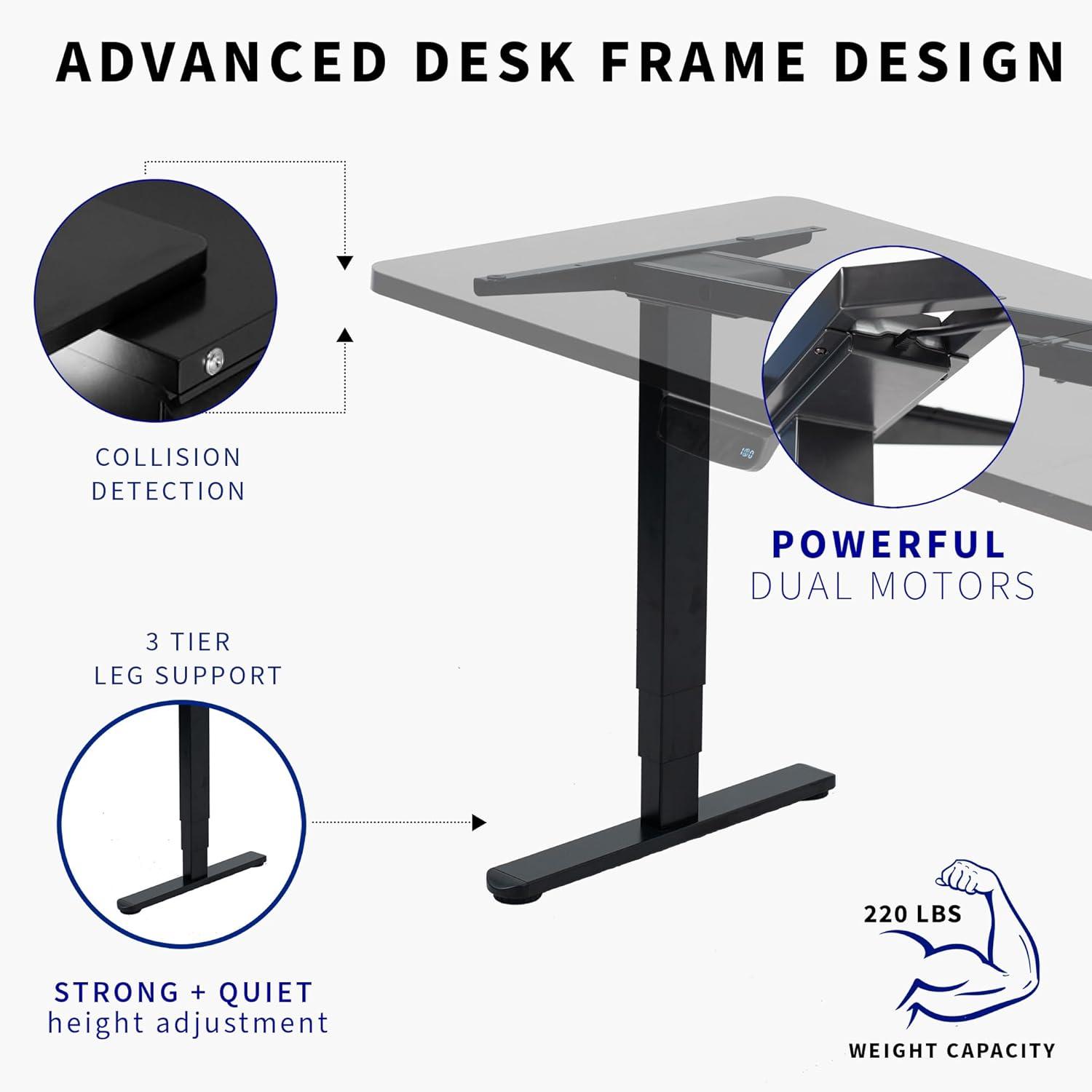 71" x 36" Electric Desk with Memory Controller DESK-KIT-2B7B-36 Series