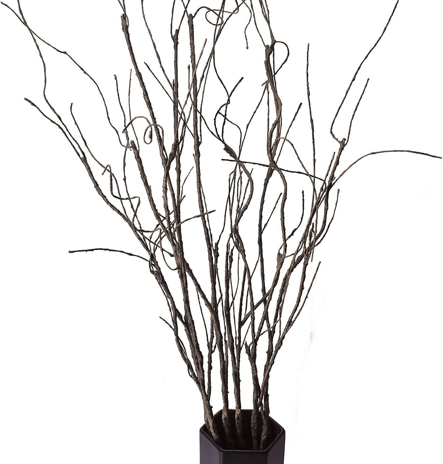 5PCS Artificial Curly Willow Branches, Decorative Dry Twigs, 30.7 Inches Fake Bendable Sticks Vintage Vines Stems DIY Craft Vases Artificial Flowers Garden Hotel Office Home Farmhouse Decor